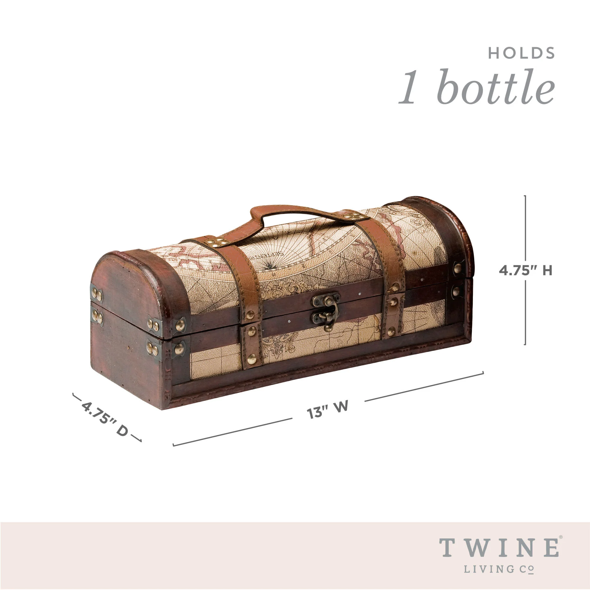 Single Bottle Old World Wooden Wine Box - Image 6