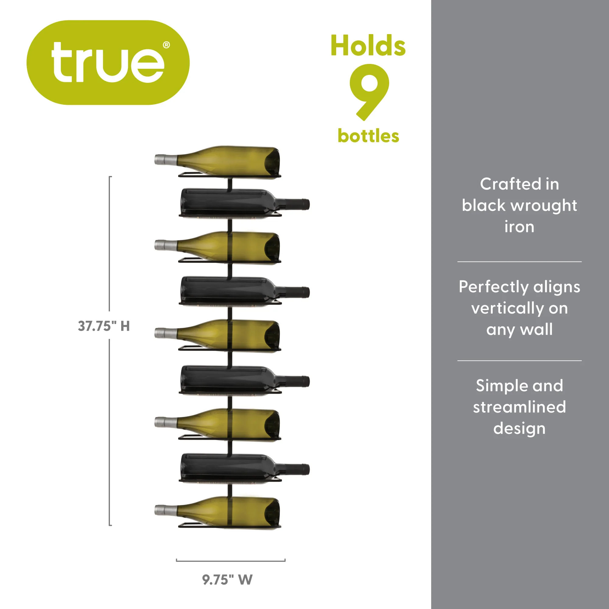 Align Wall-Mounted 9-Bottle Wine Rack - Image 7