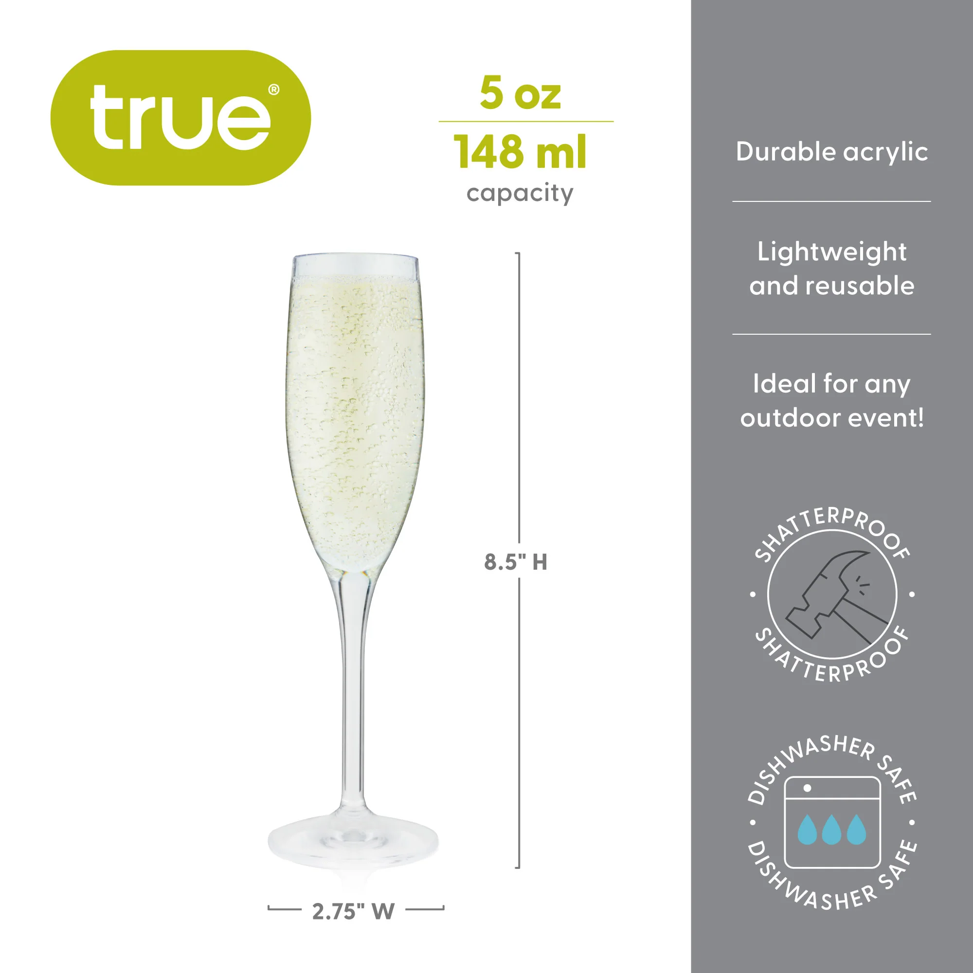 Hardy 5oz Acrylic Champagne Flute - Image 6