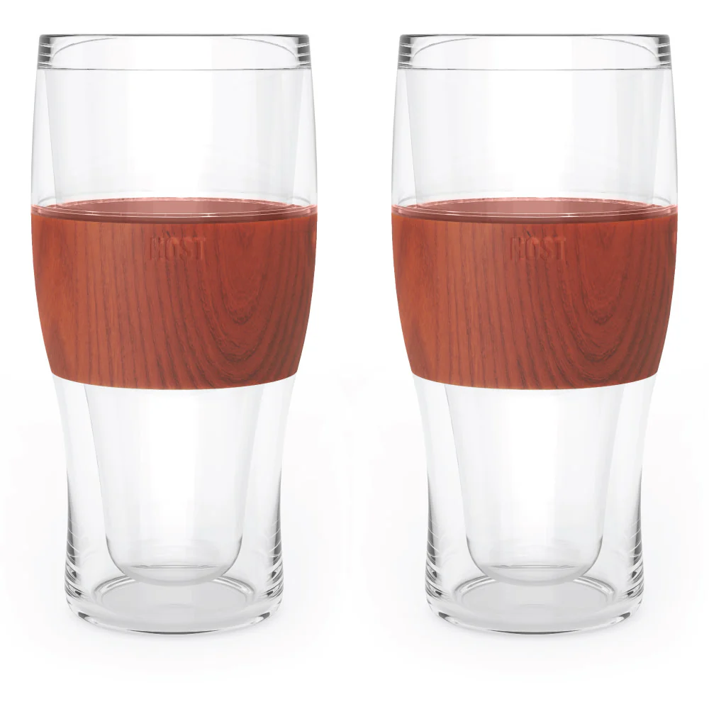 Beer FREEZE Cooling Cup in Wood, Set of 2 - Image 3