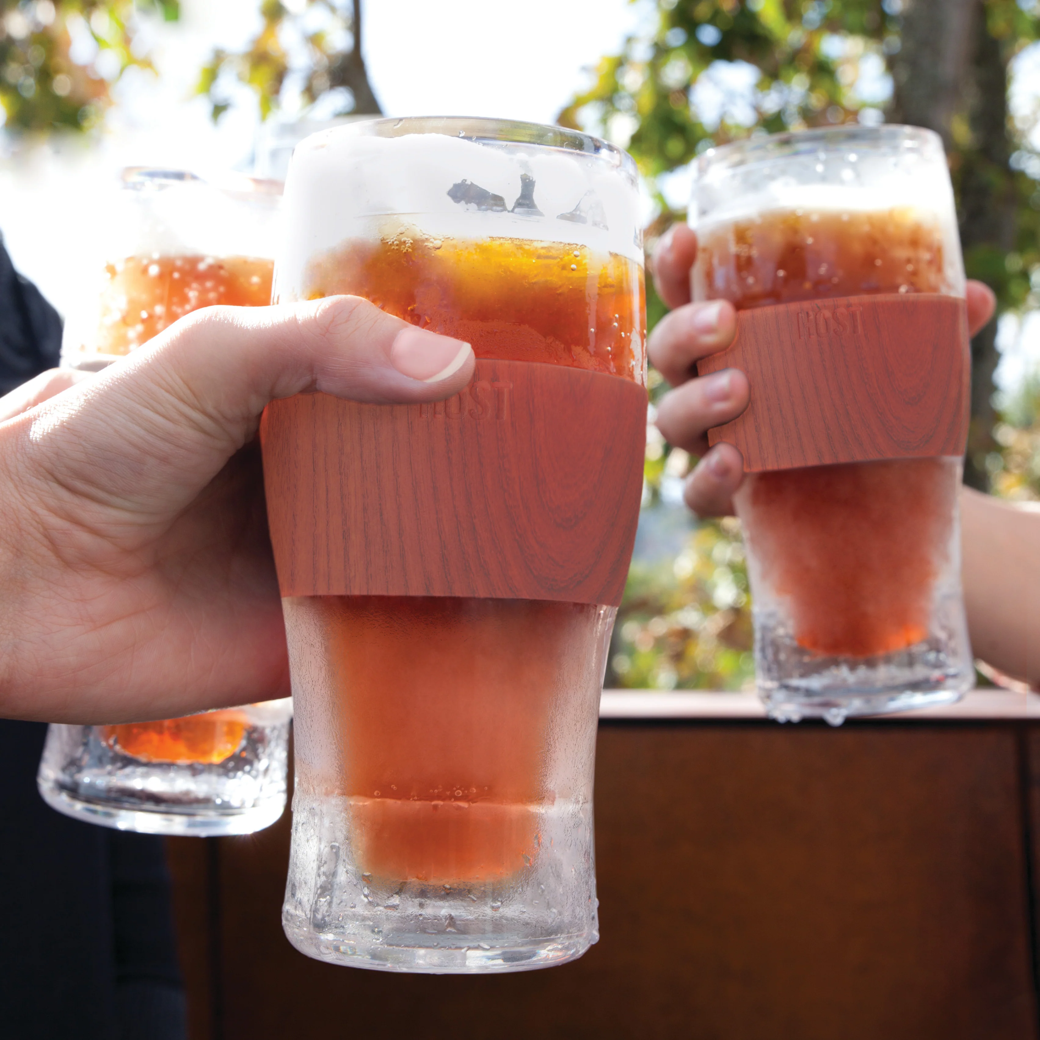 Beer FREEZE Cooling Cup in Wood, Set of 2 - Image 5