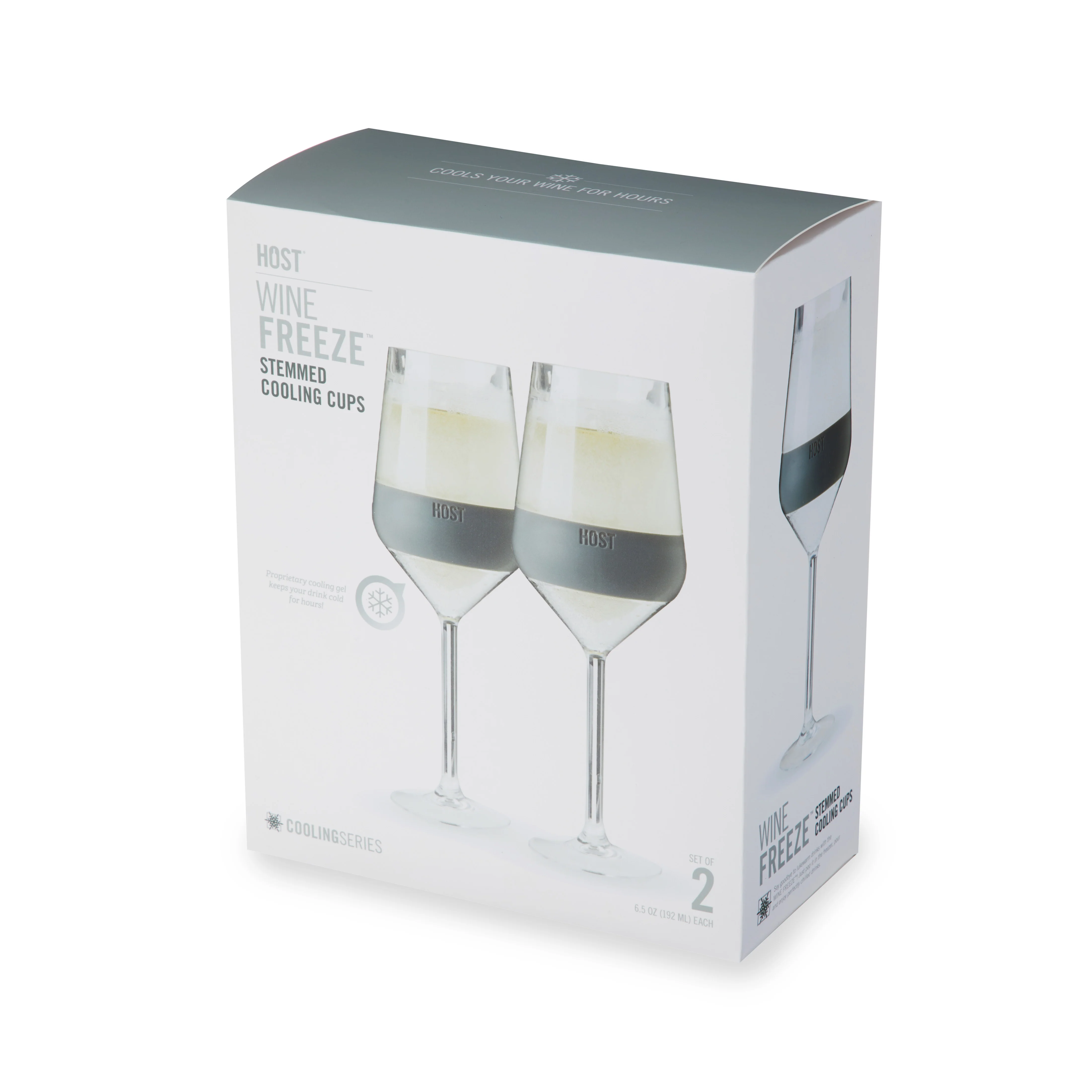 Stemmed Wine FREEZE Cooling Cup in Gray, Set of 2 - Image 2