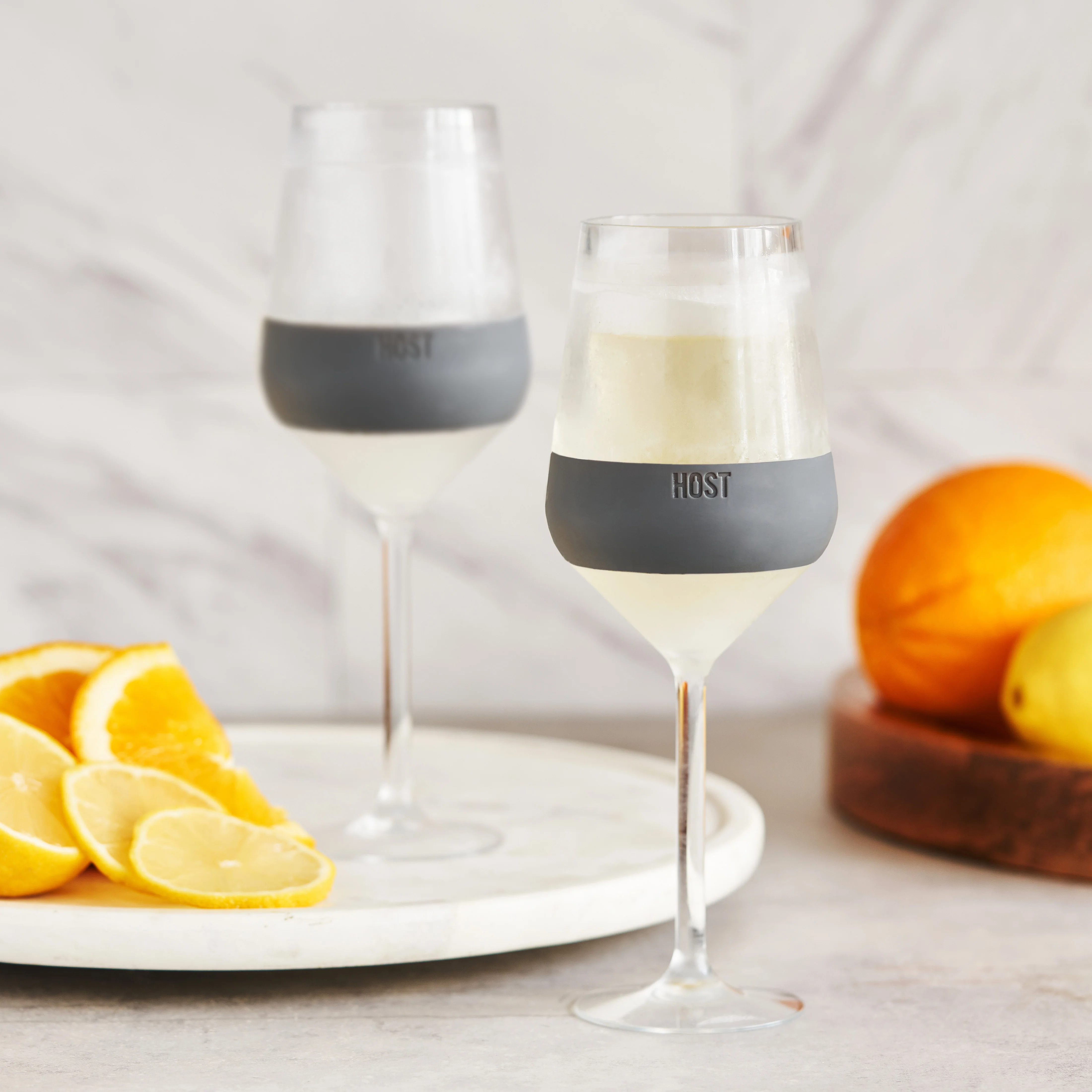 Stemmed Wine FREEZE Cooling Cup in Gray, Set of 2 - Image 5