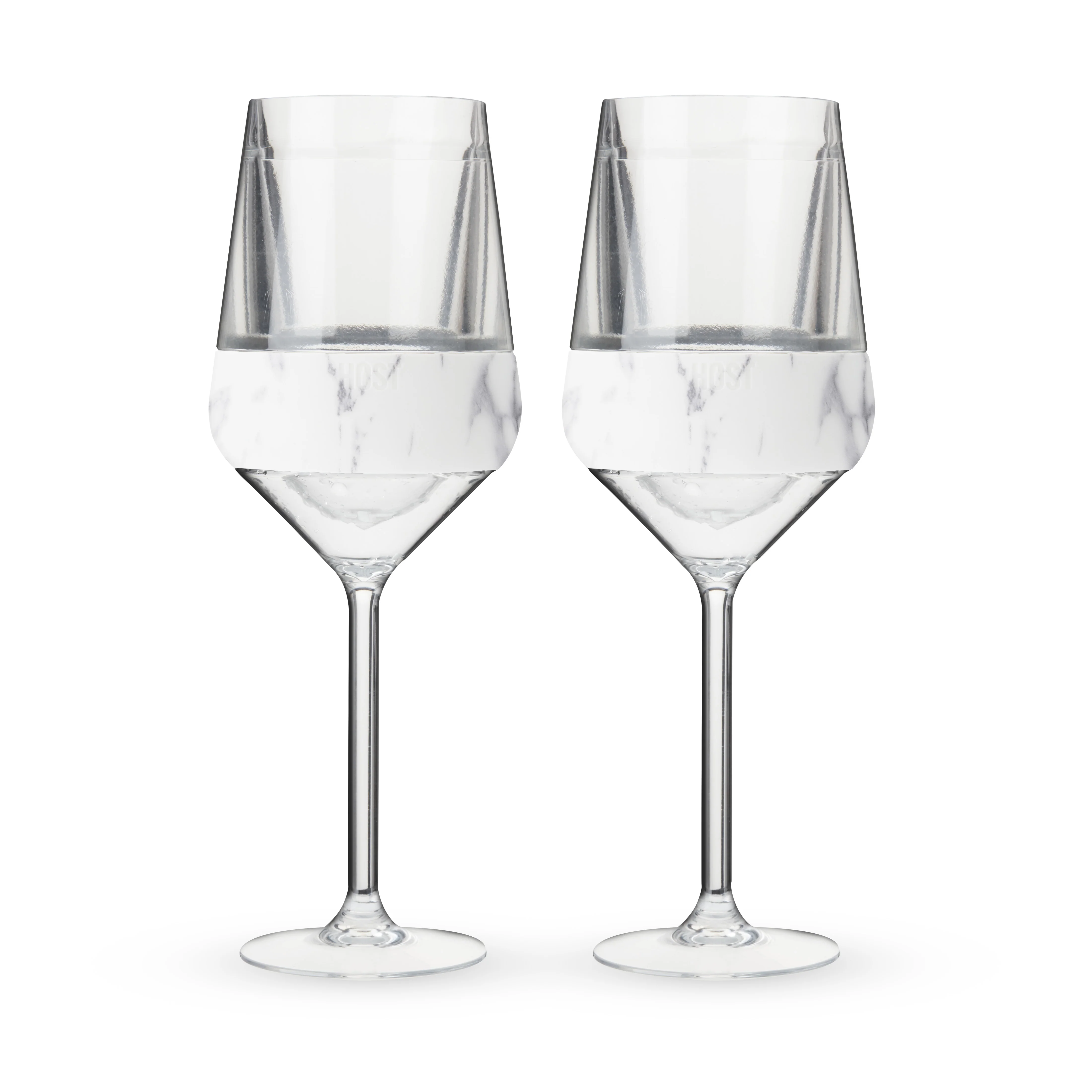 Stemmed Wine FREEZE Cooling Cup in Marble, Set of 2 - Image 3