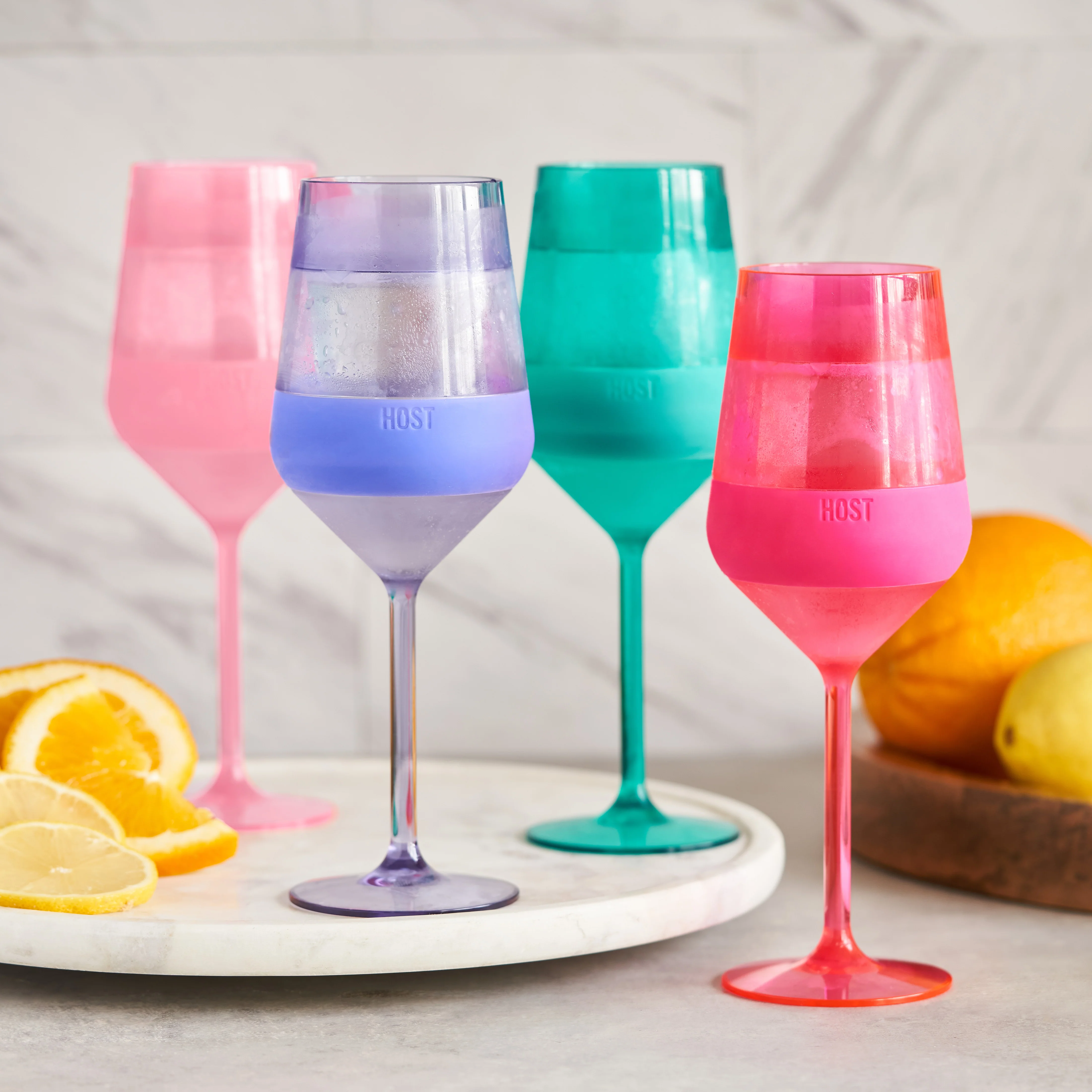 Stemmed Wine FREEZE Cooling Cup in Tinted, Set of 4 - Image 5