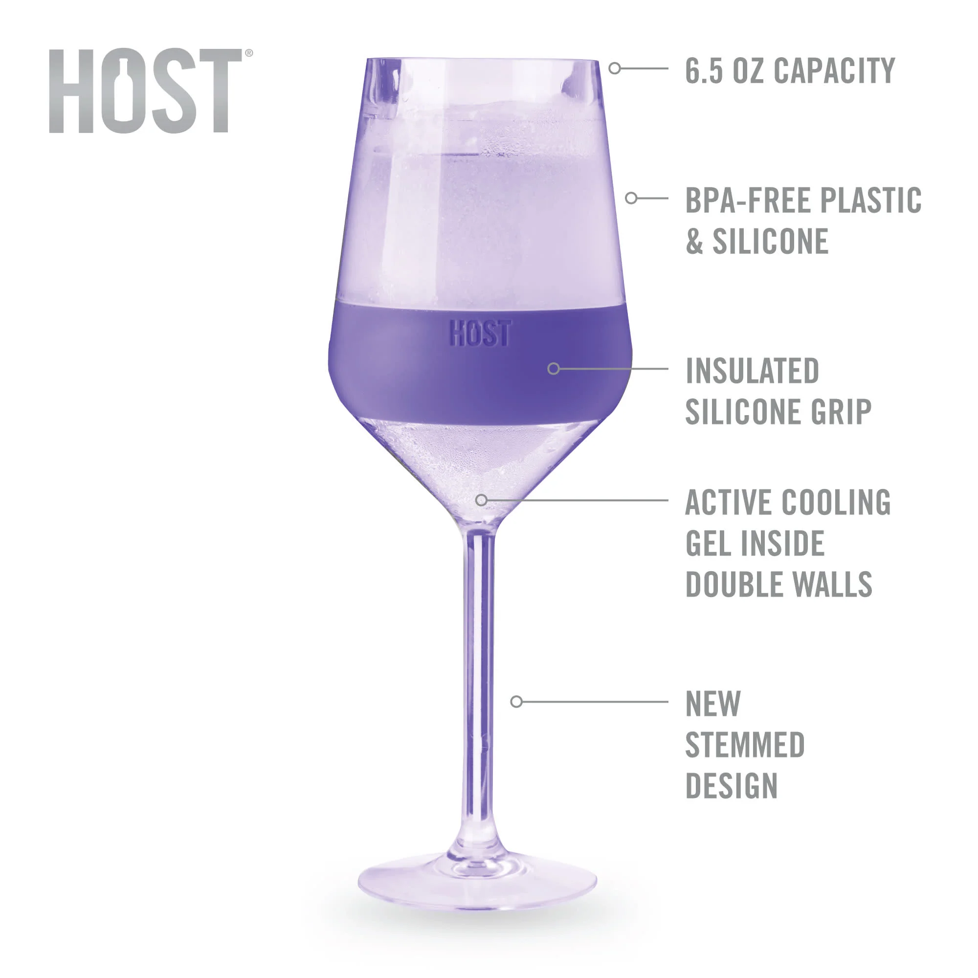 Stemmed Wine FREEZE Cooling Cup in Tinted, Set of 4 - Image 7