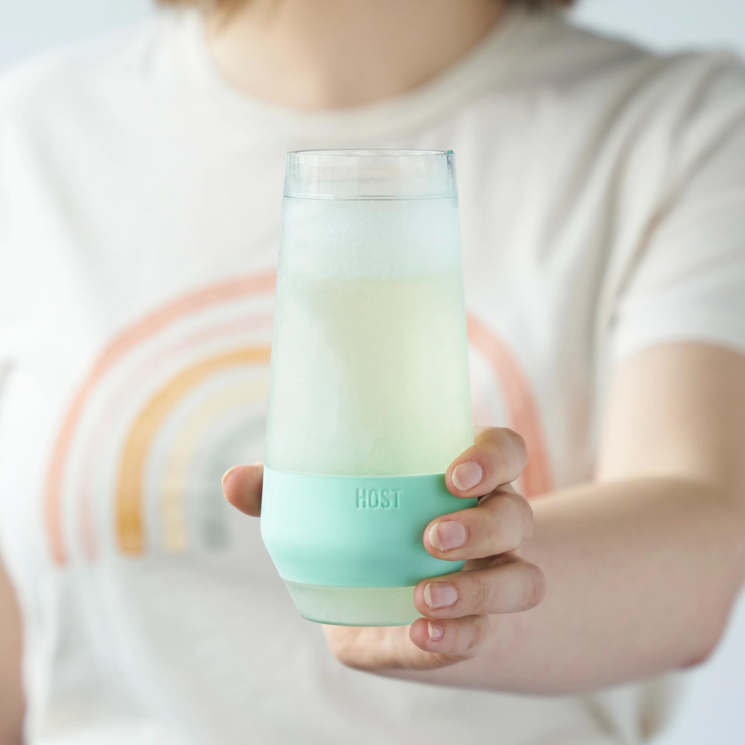 Champagne FREEZE Cooling Cup in Tinted Seafoam, Set of 2 - Image 5
