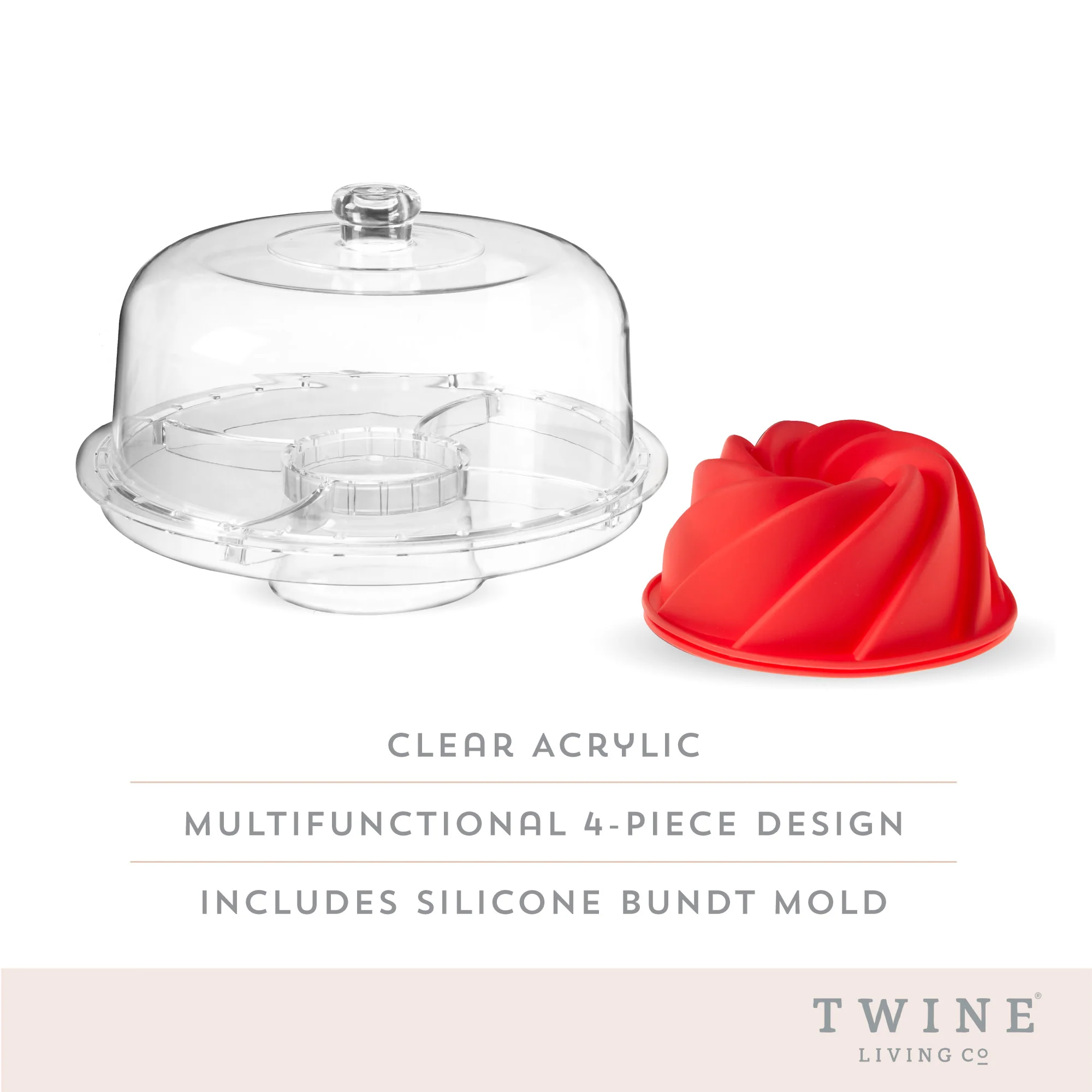 Multi-Functional Acrylic Server with Bundt Cake Mold - Image 5