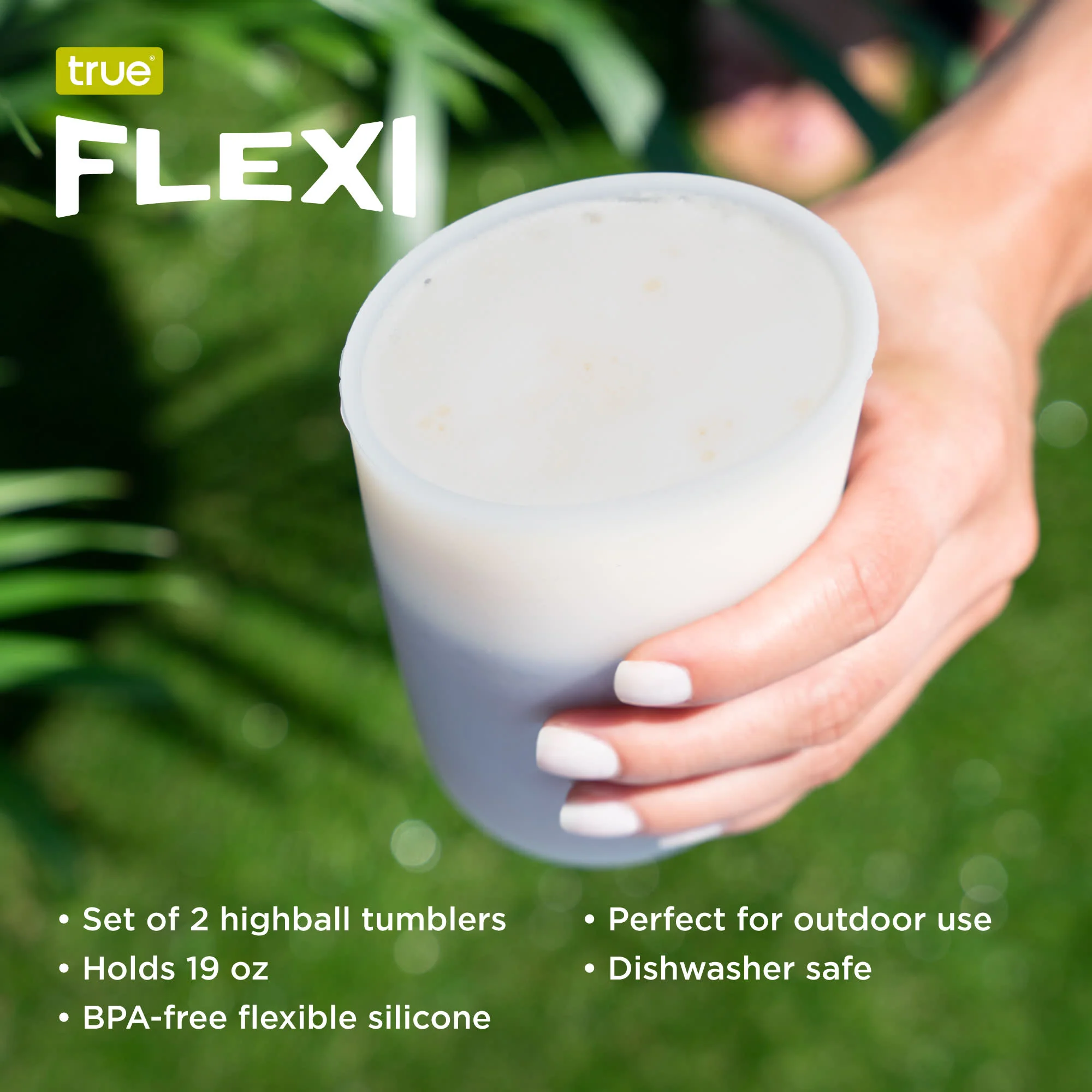 Flexi 19 oz Silicone Highball Tumblers in White, Set of 2 - Image 7