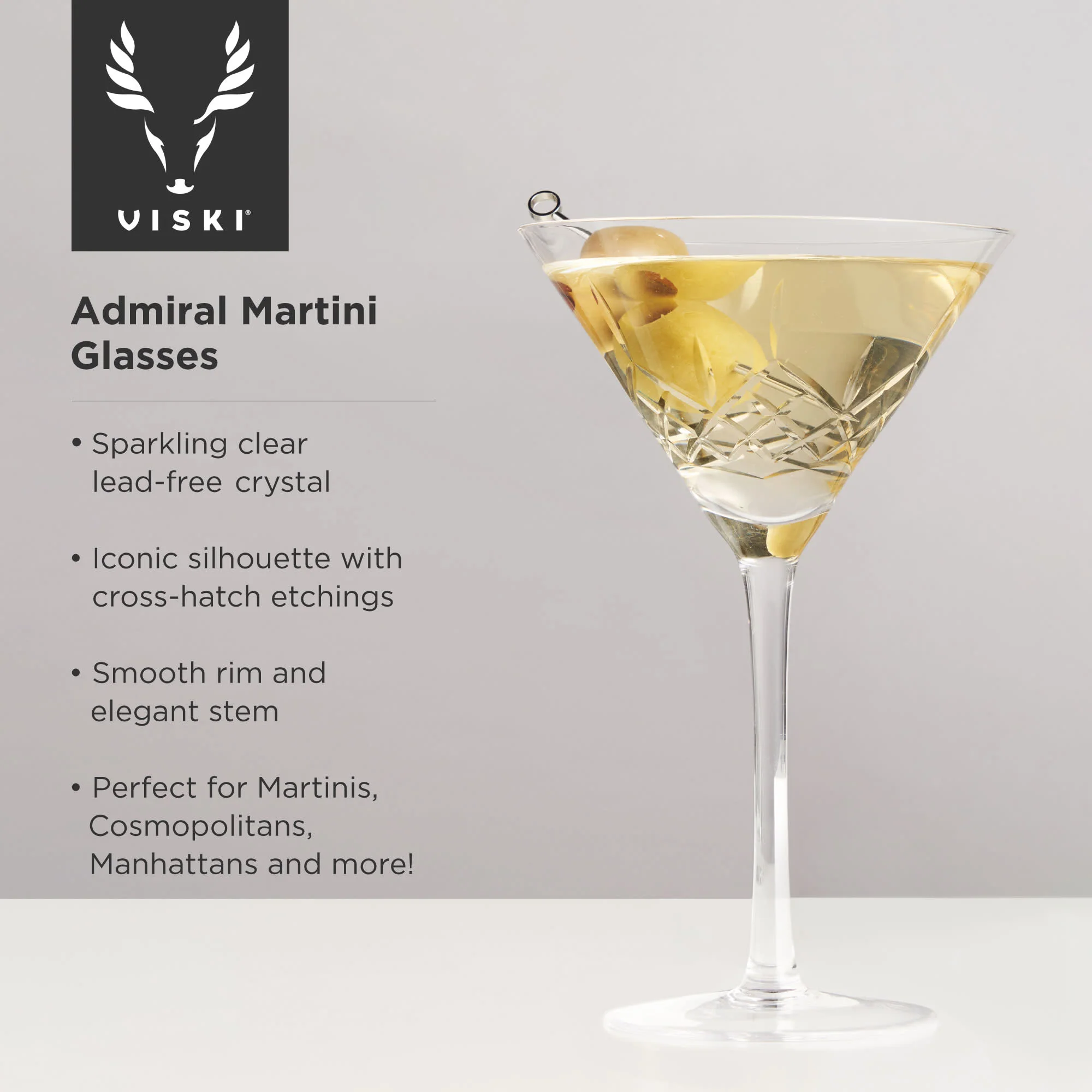 Admiral Crystal Martini Glasses, Set of 2 - Image 6