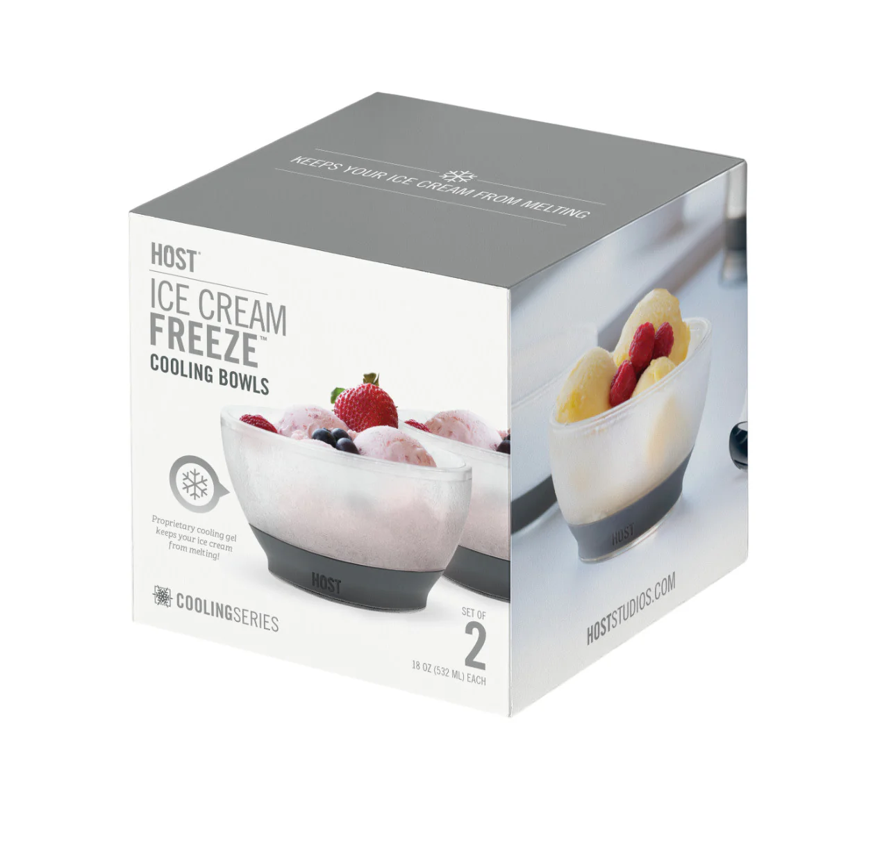 Ice Cream FREEZE Cooling Bowl in Gray, Set of 2 - Image 2