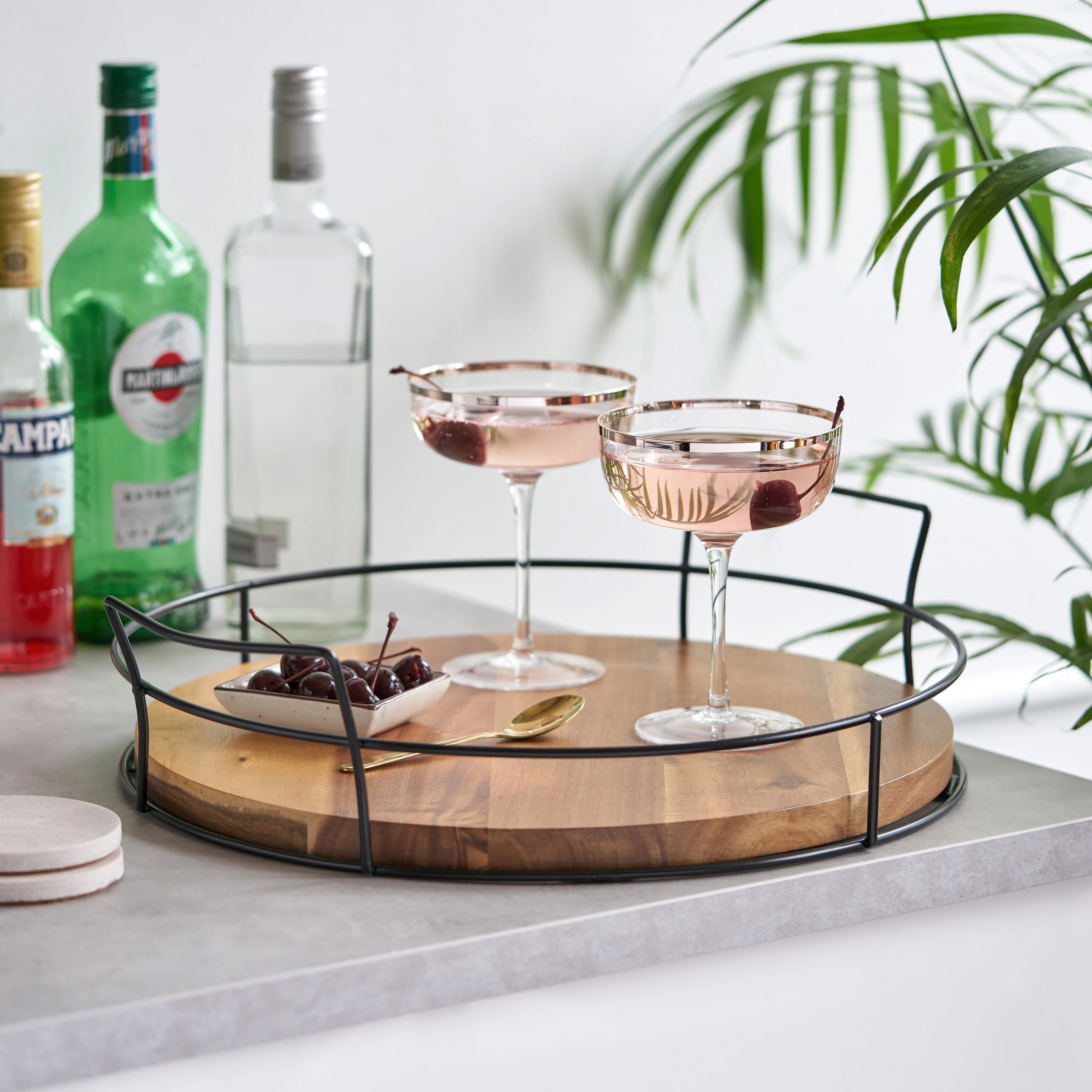 Modern Manor Acacia Cocktail Tray - Image 5