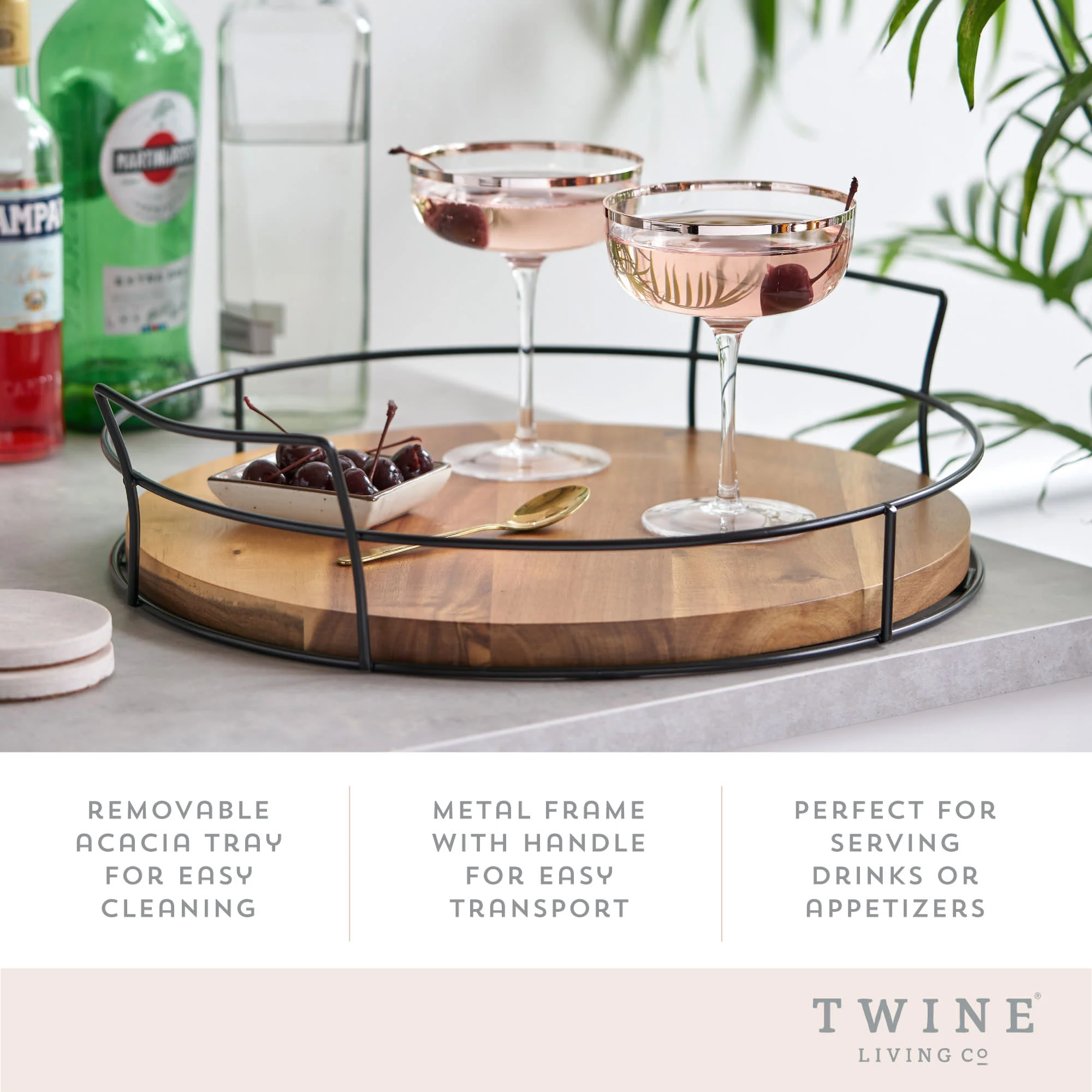 Modern Manor Acacia Cocktail Tray - Image 6