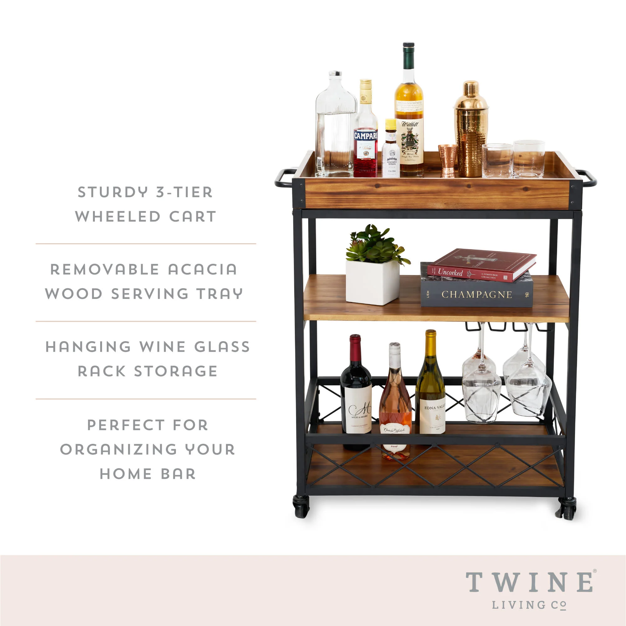 Modern Manor Bar Cart - Image 6