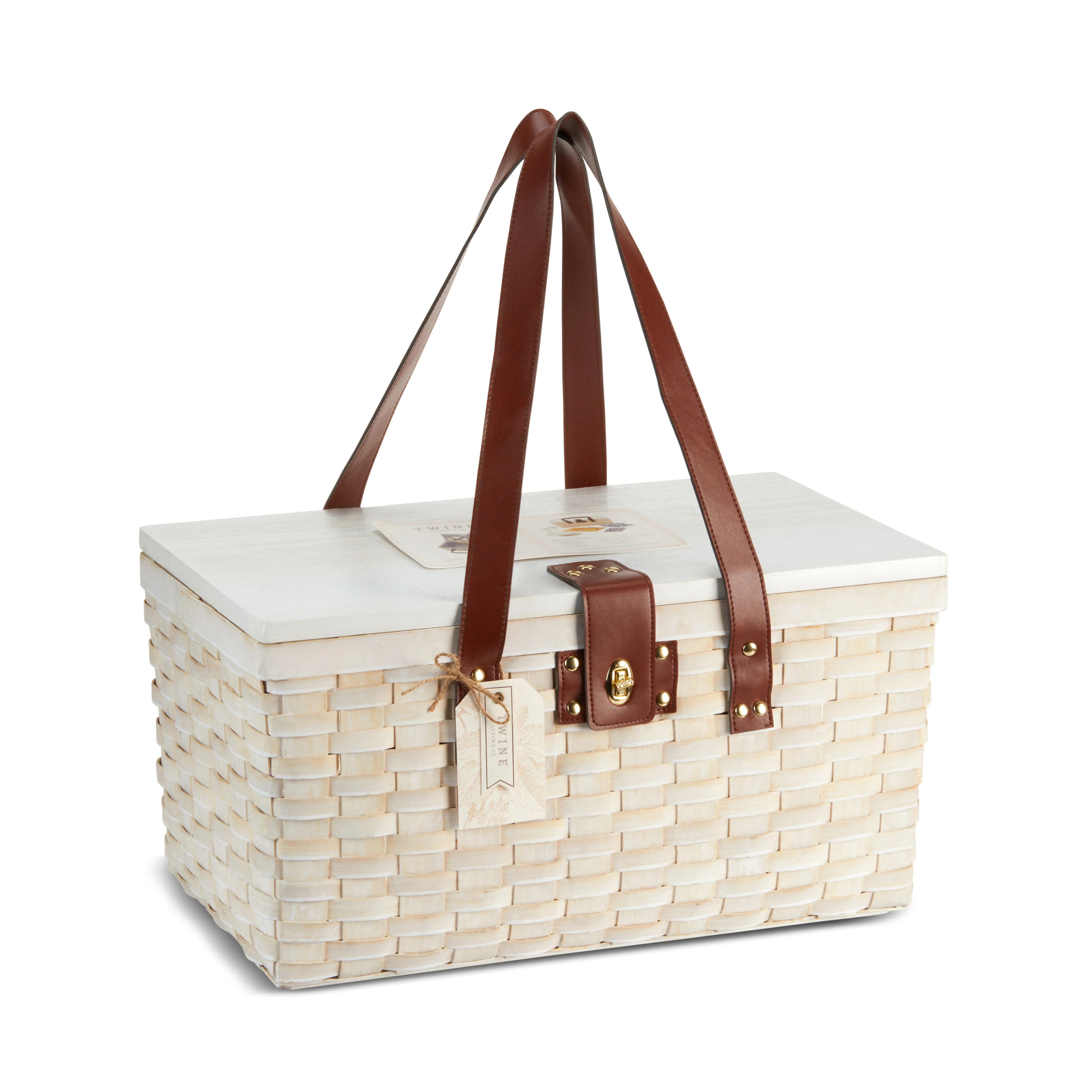 Tahoe Picnic Basket Set for Four in Cream - Image 2