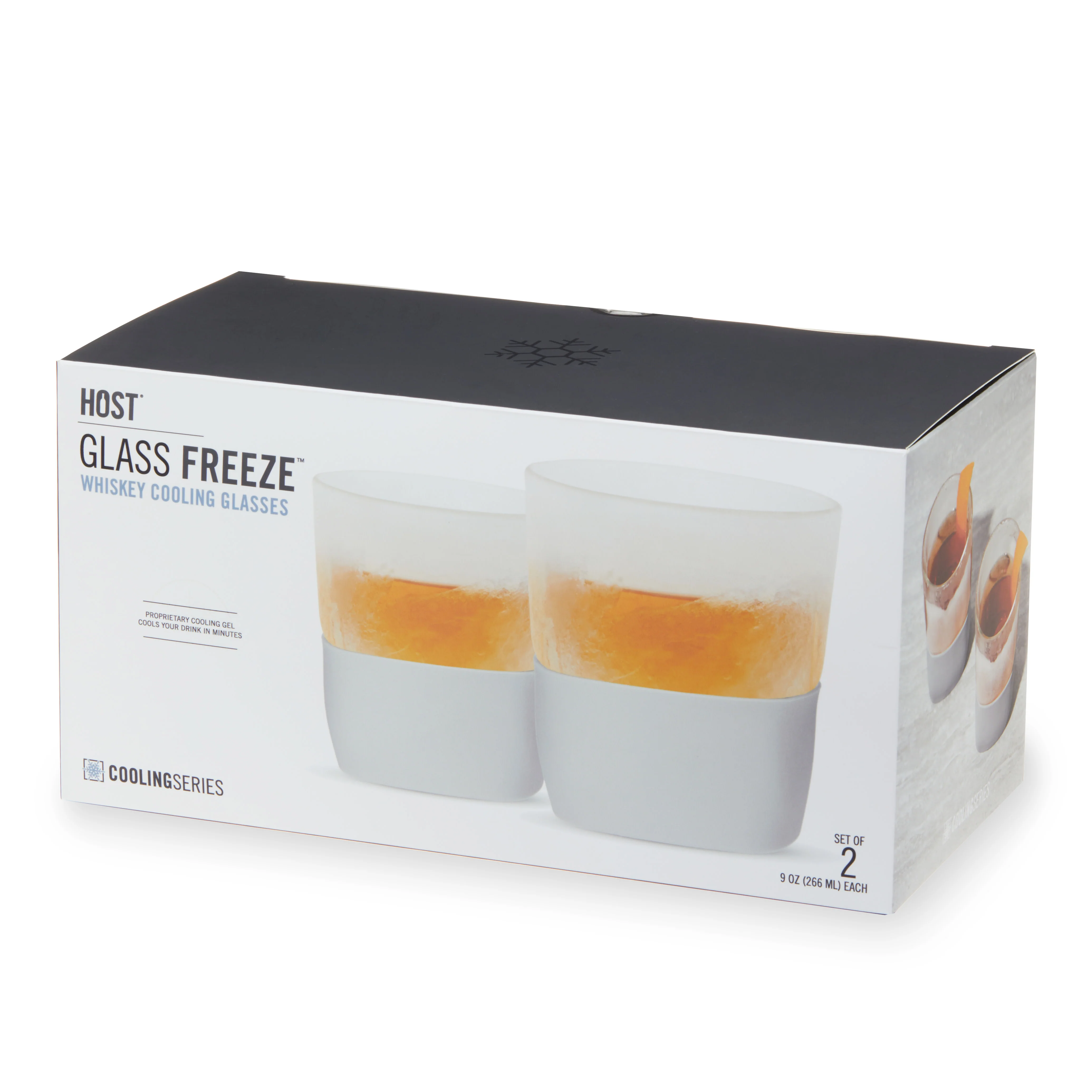 Glass FREEZE Whiskey Cooling Cup in Gray, Set of 2 - Image 2