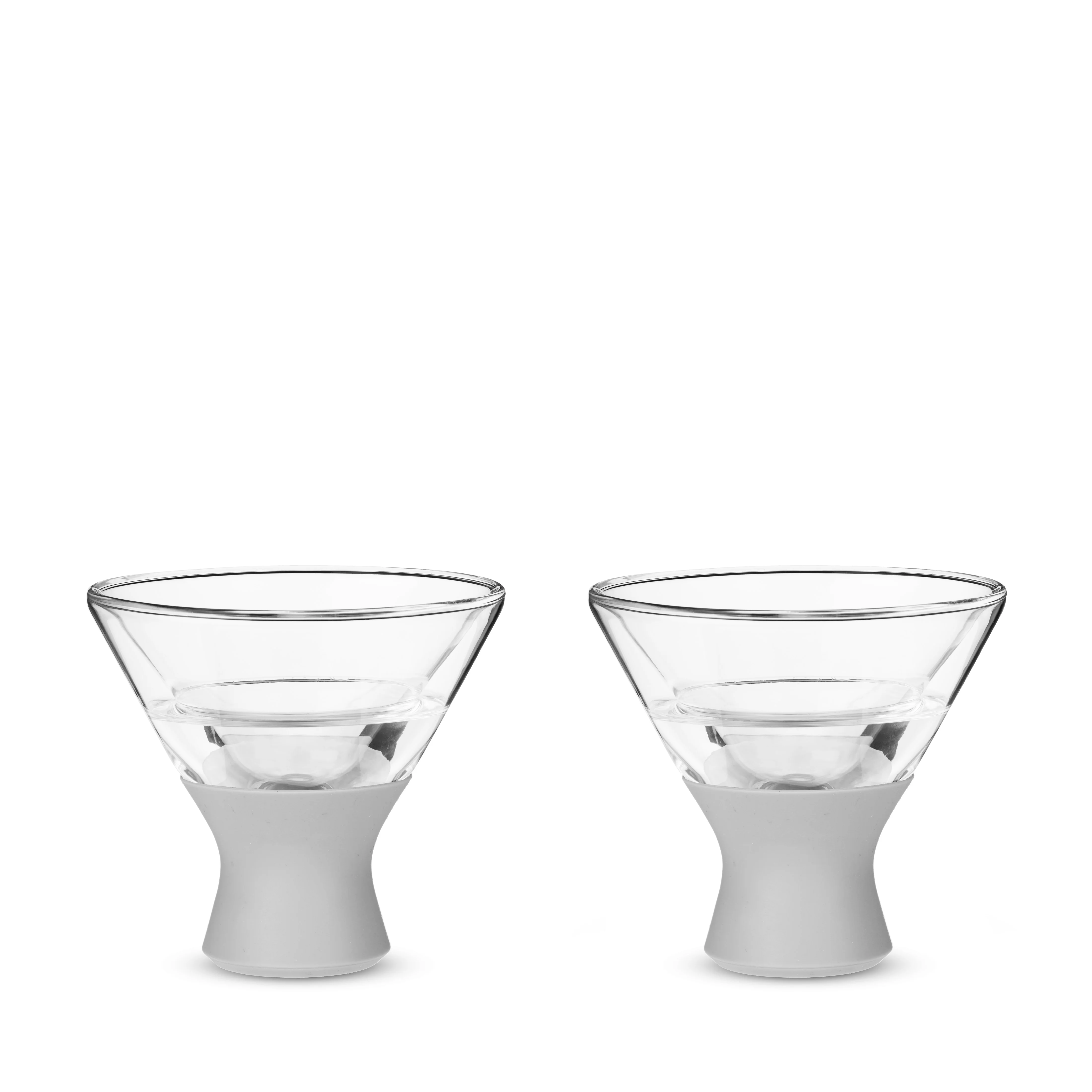 Glass FREEZE Martini Cooling Cup in Gray, Set of 2 - Image 3