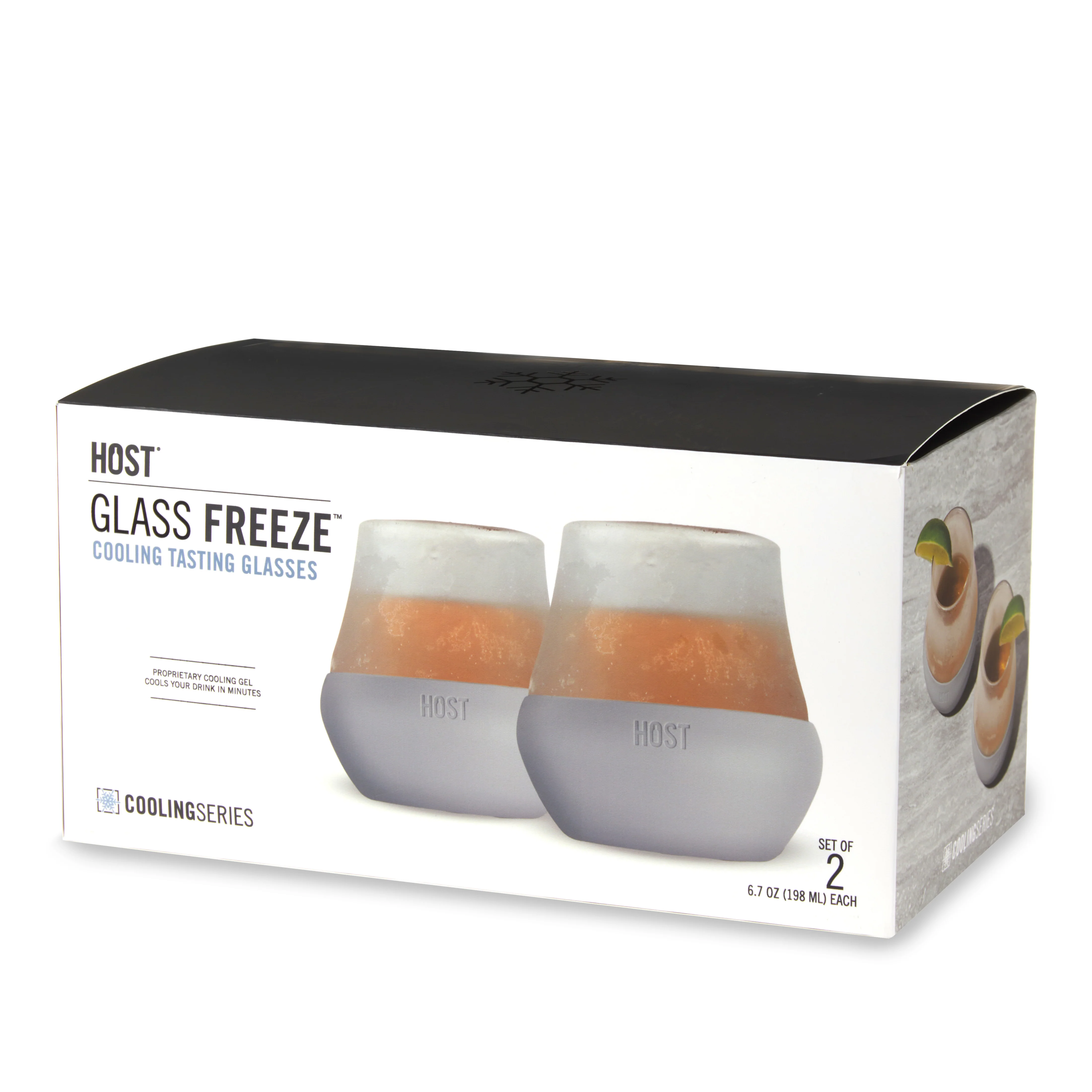 Glass FREEZE Tasting Cooling Cup in Gray, Set of 2 - Image 2