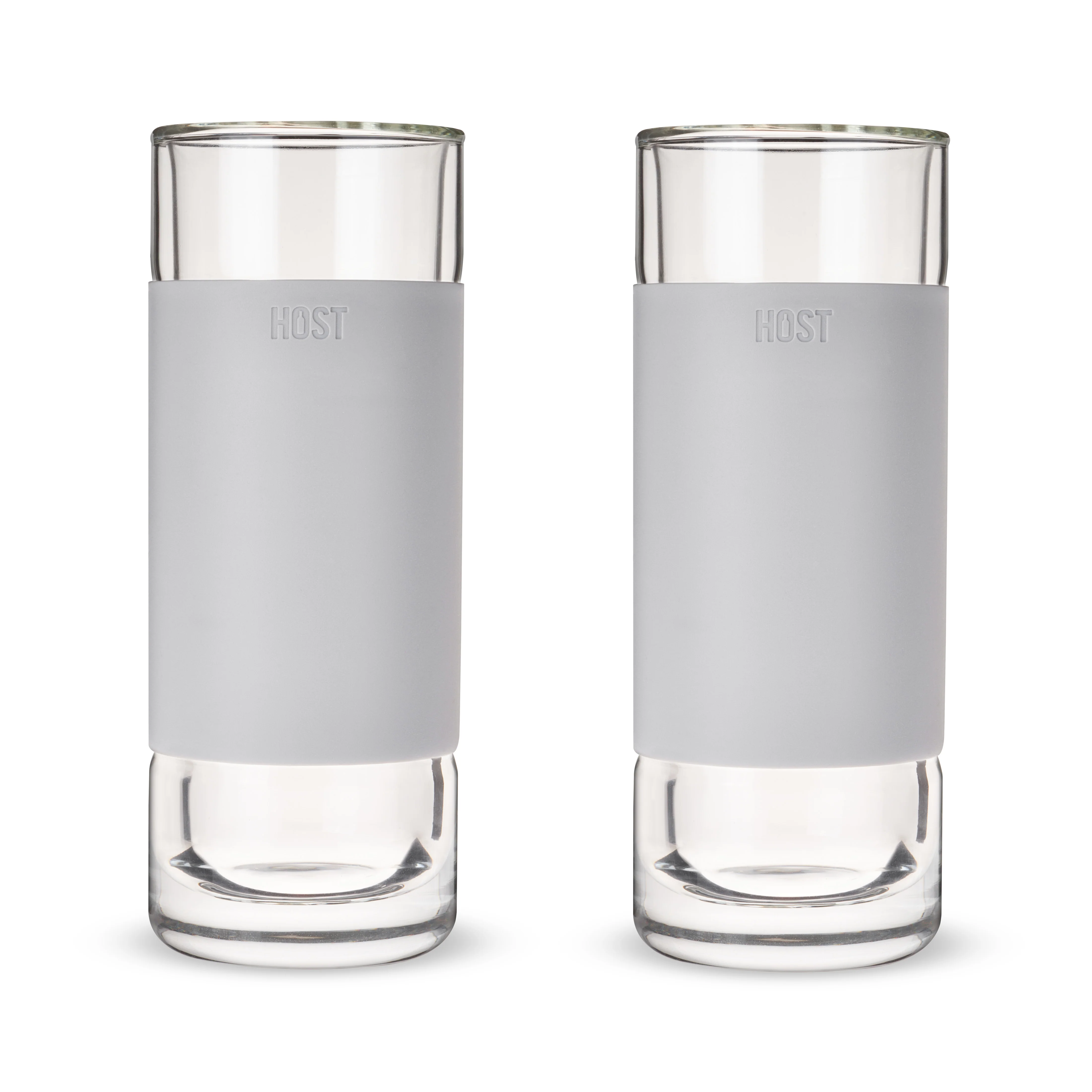 Glass FREEZE Highball Cooling Cups in Gray, Set of 2 - Image 3