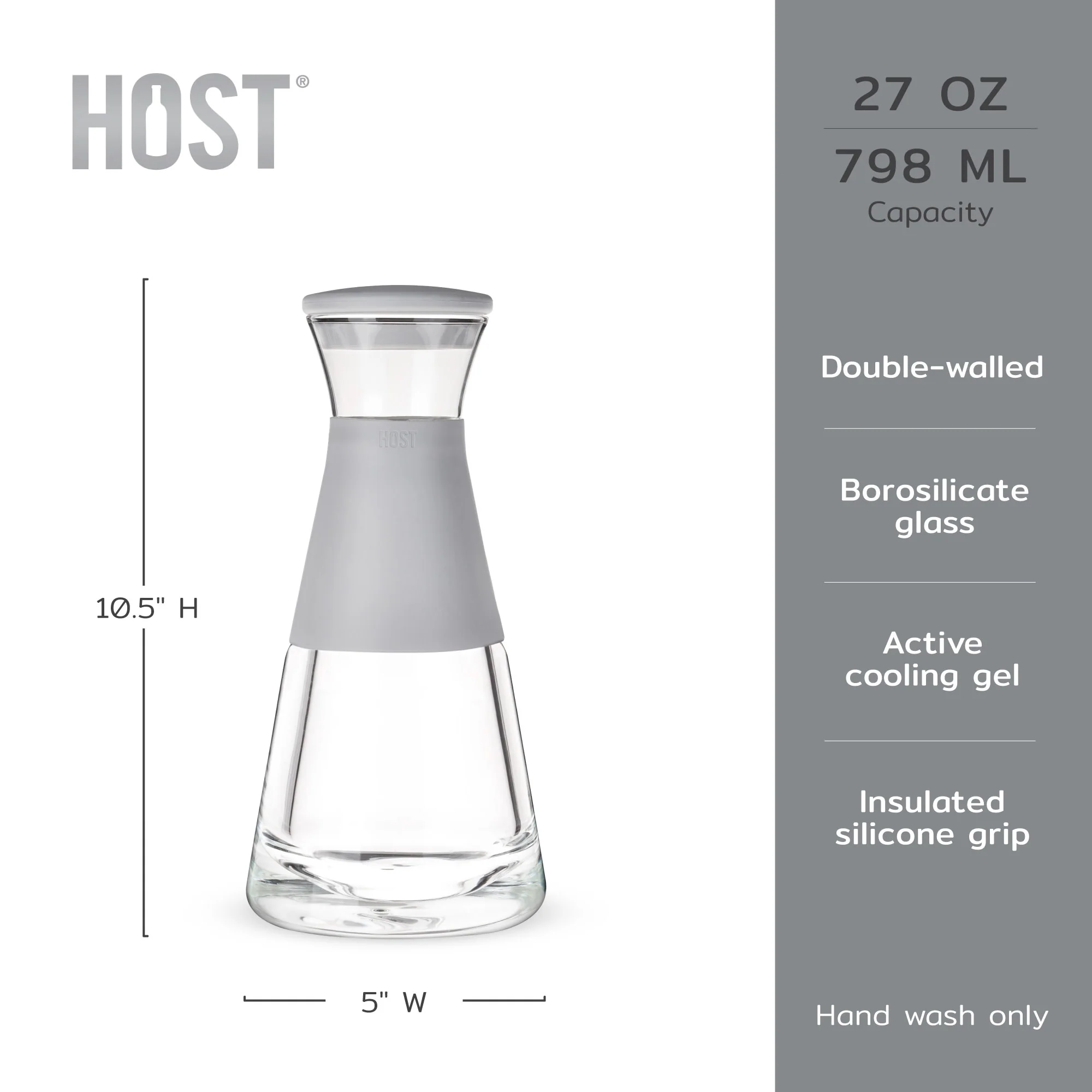 Glass FREEZE Carafe with Lid in Gray - Image 7