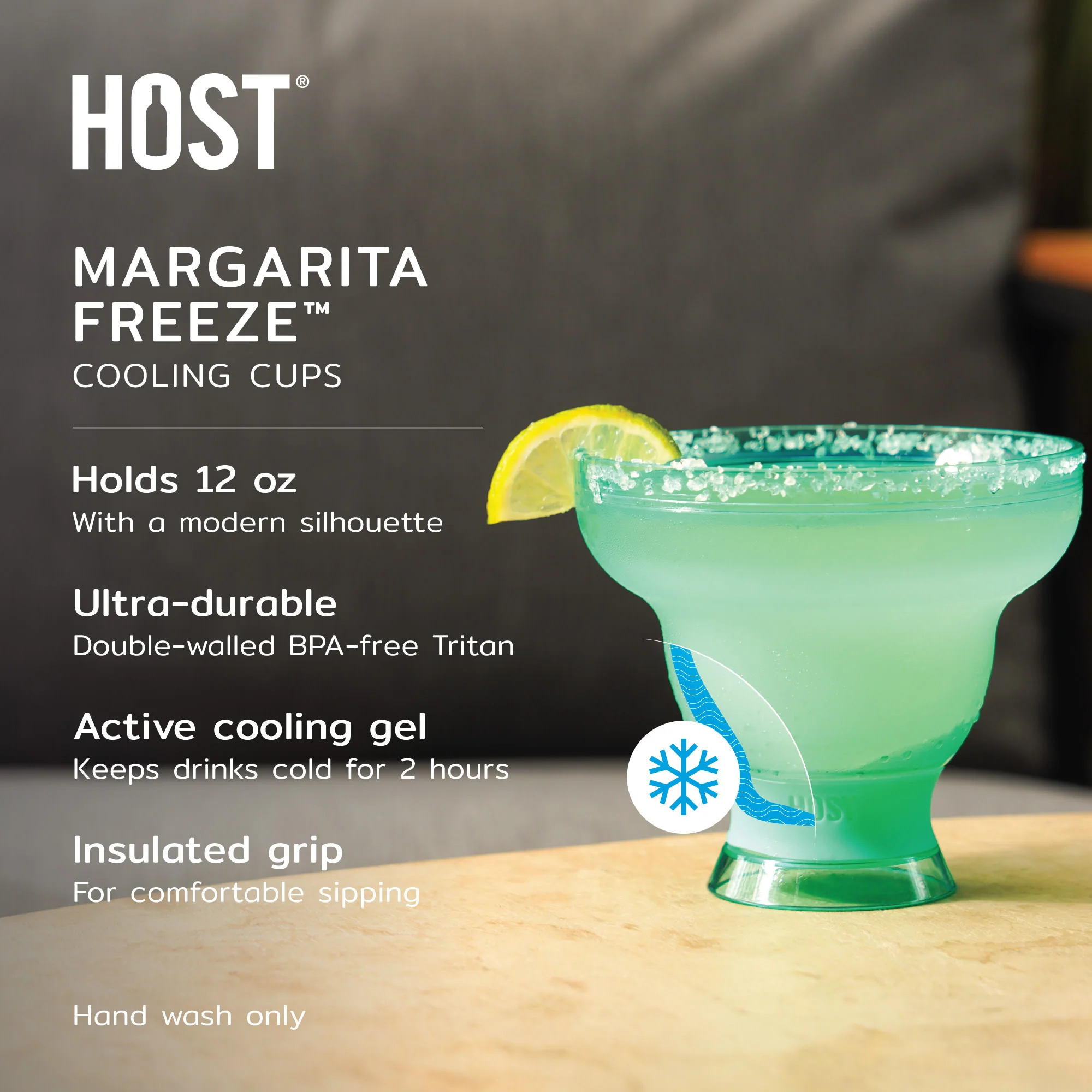 Margarita FREEZE Cooling Cup in Aqua, Set of 2 - Image 6