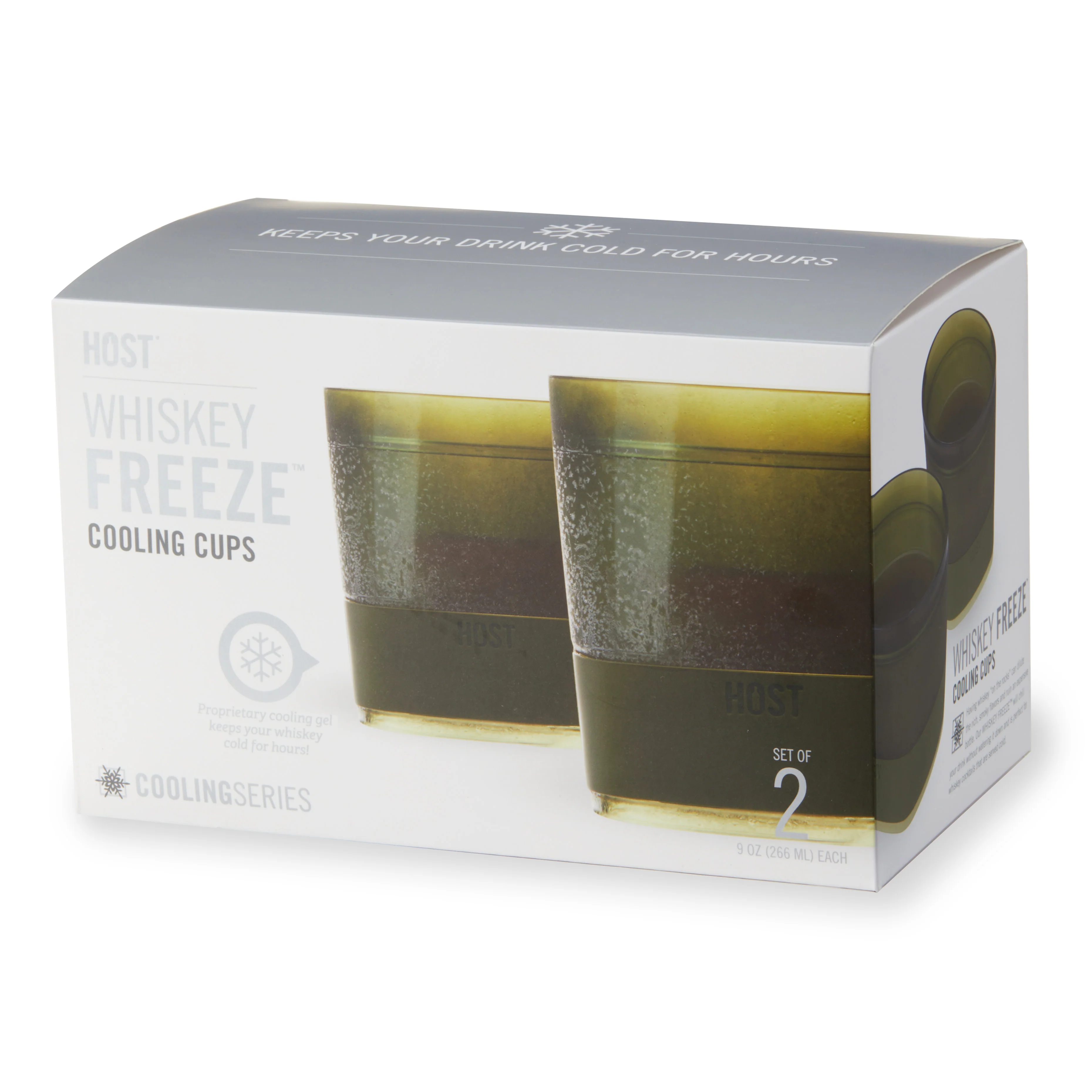 Whiskey FREEZE Cooling Cup in Olive Green, Set of 2 - Image 2