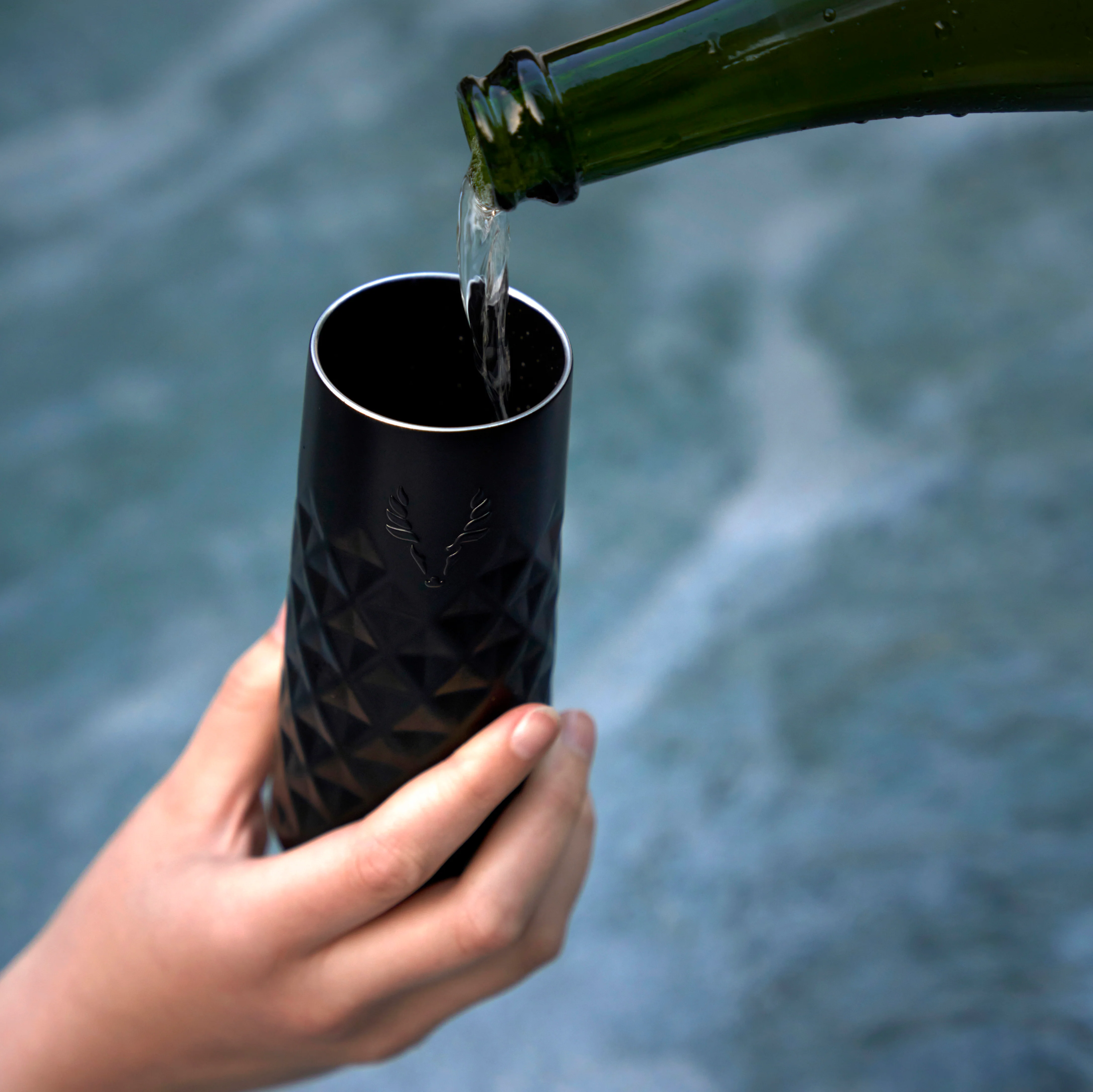 Paragon Stainless Steel Champagne Flute in Obsidian - Image 6