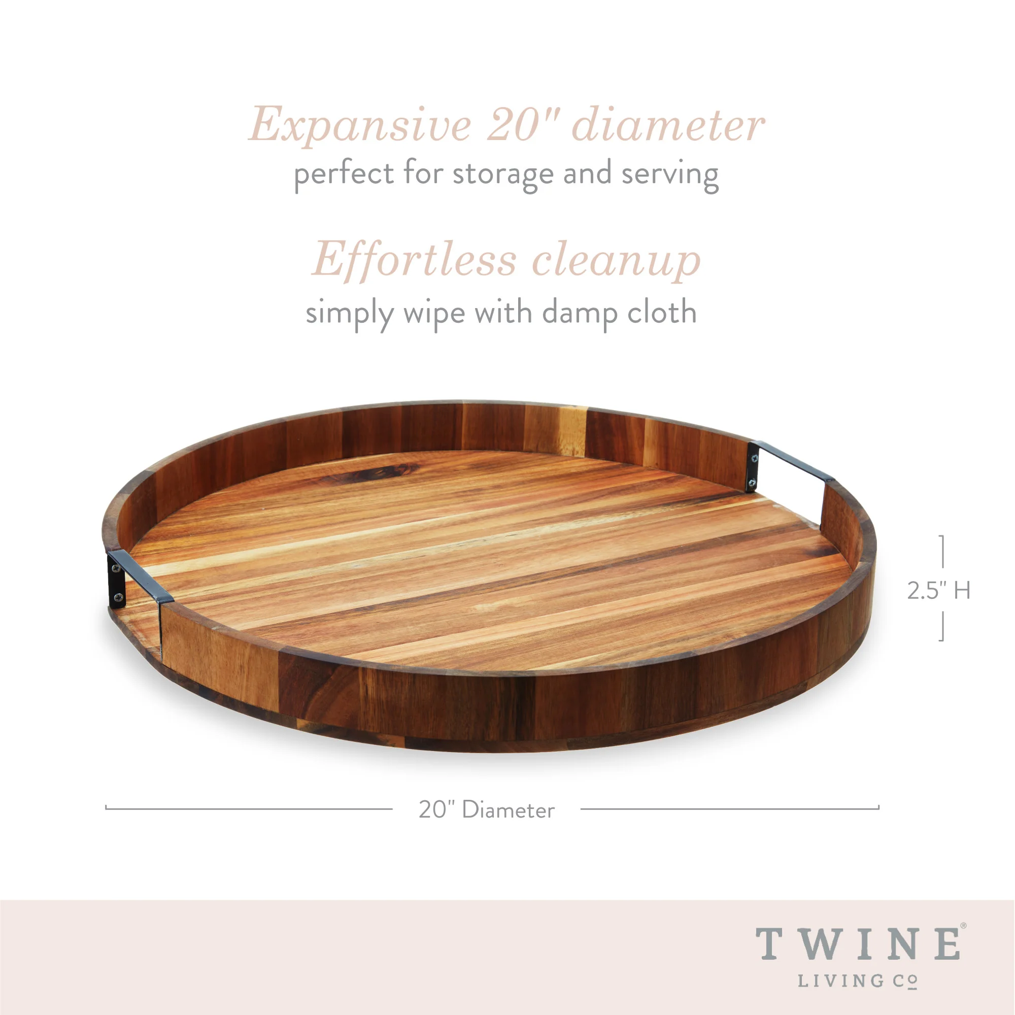 Acacia Wood Lazy Susan - Image 7