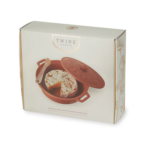 Terra Cotta Brie Baker with Wood Spreader - Image 2