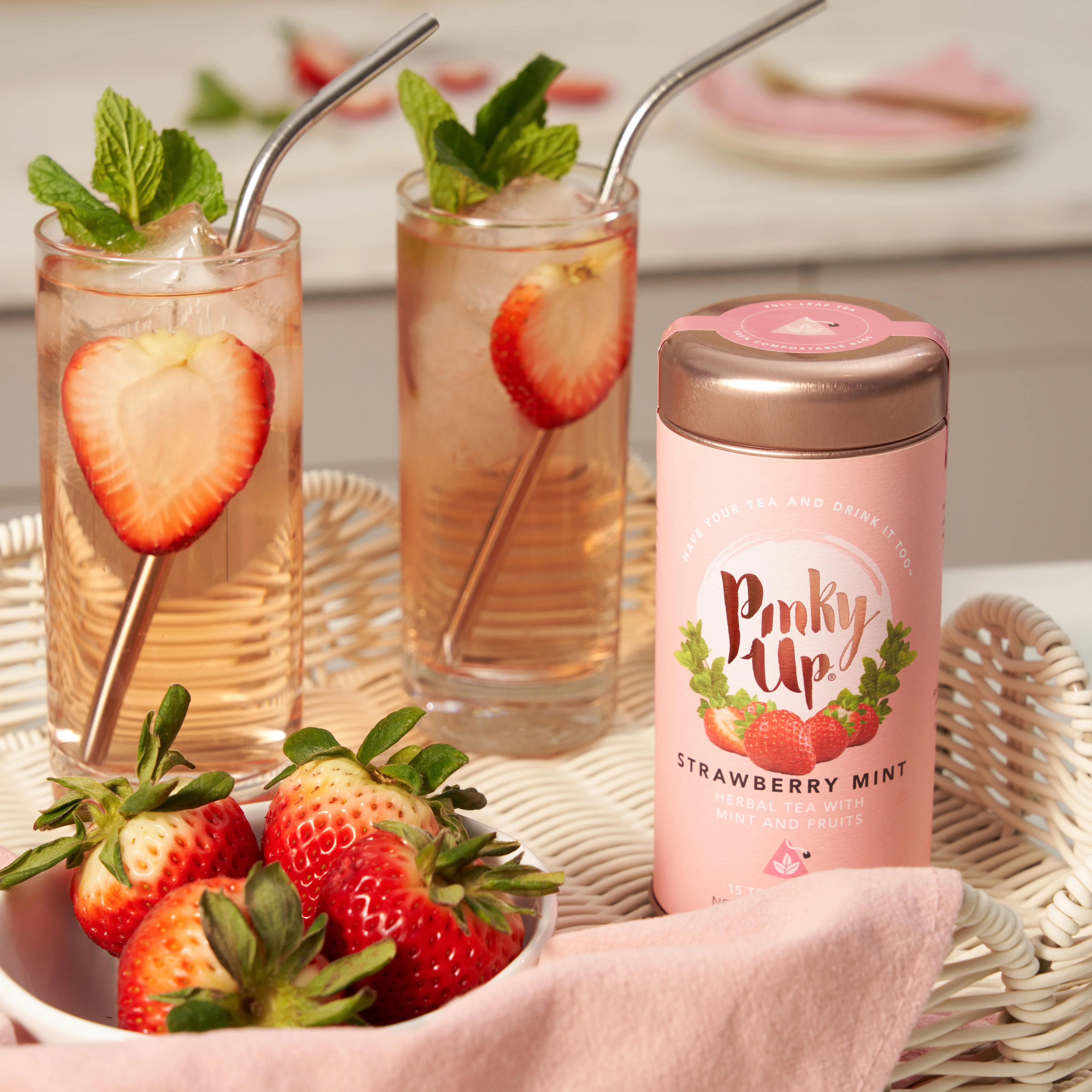 Strawberry Mint Herbal Tea, 15 Sachets - Image 3