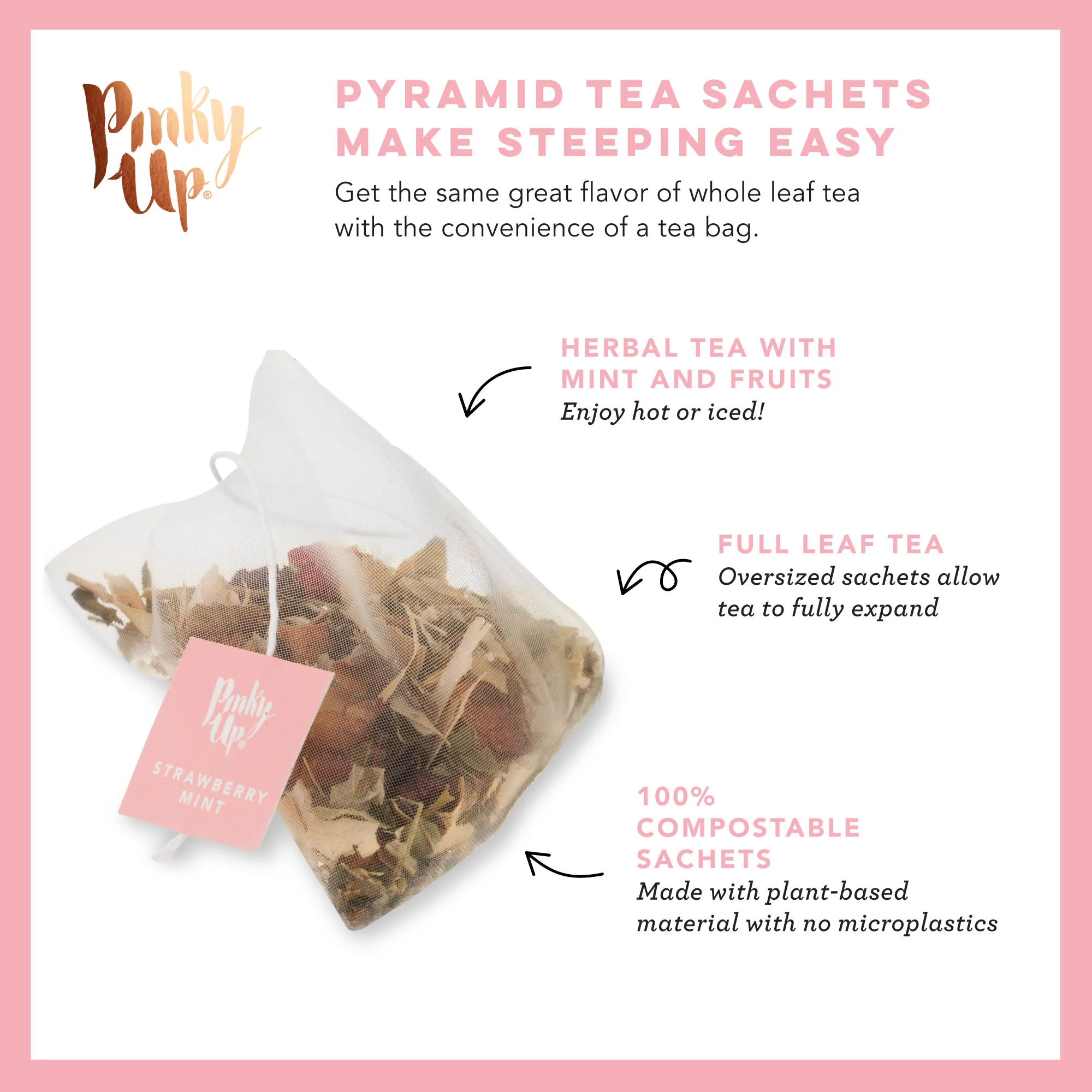 Strawberry Mint Herbal Tea, 15 Sachets - Image 6