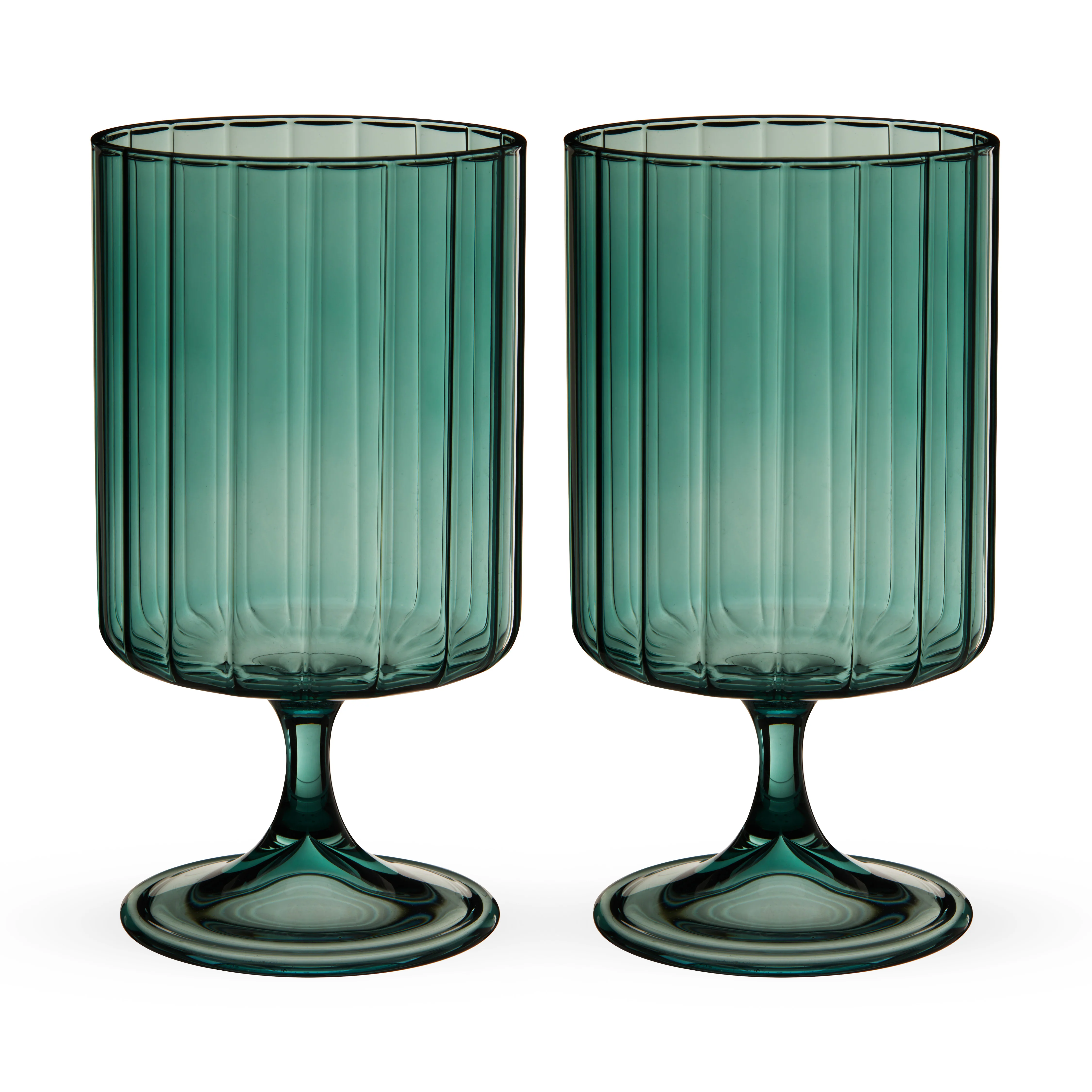 Malachite Stemmed Optic Tumblers, Set of 2