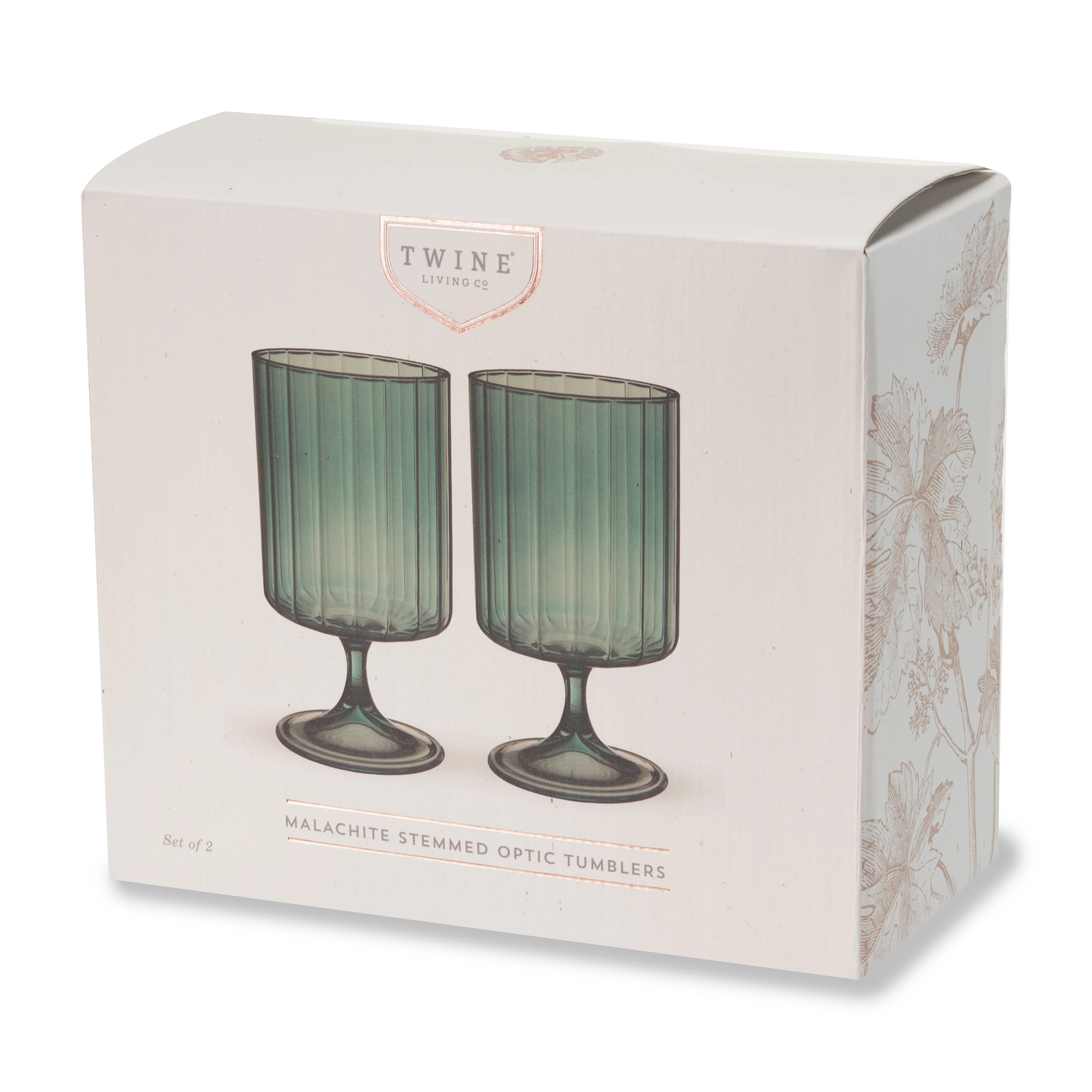 Malachite Stemmed Optic Tumblers, Set of 2 - Image 2