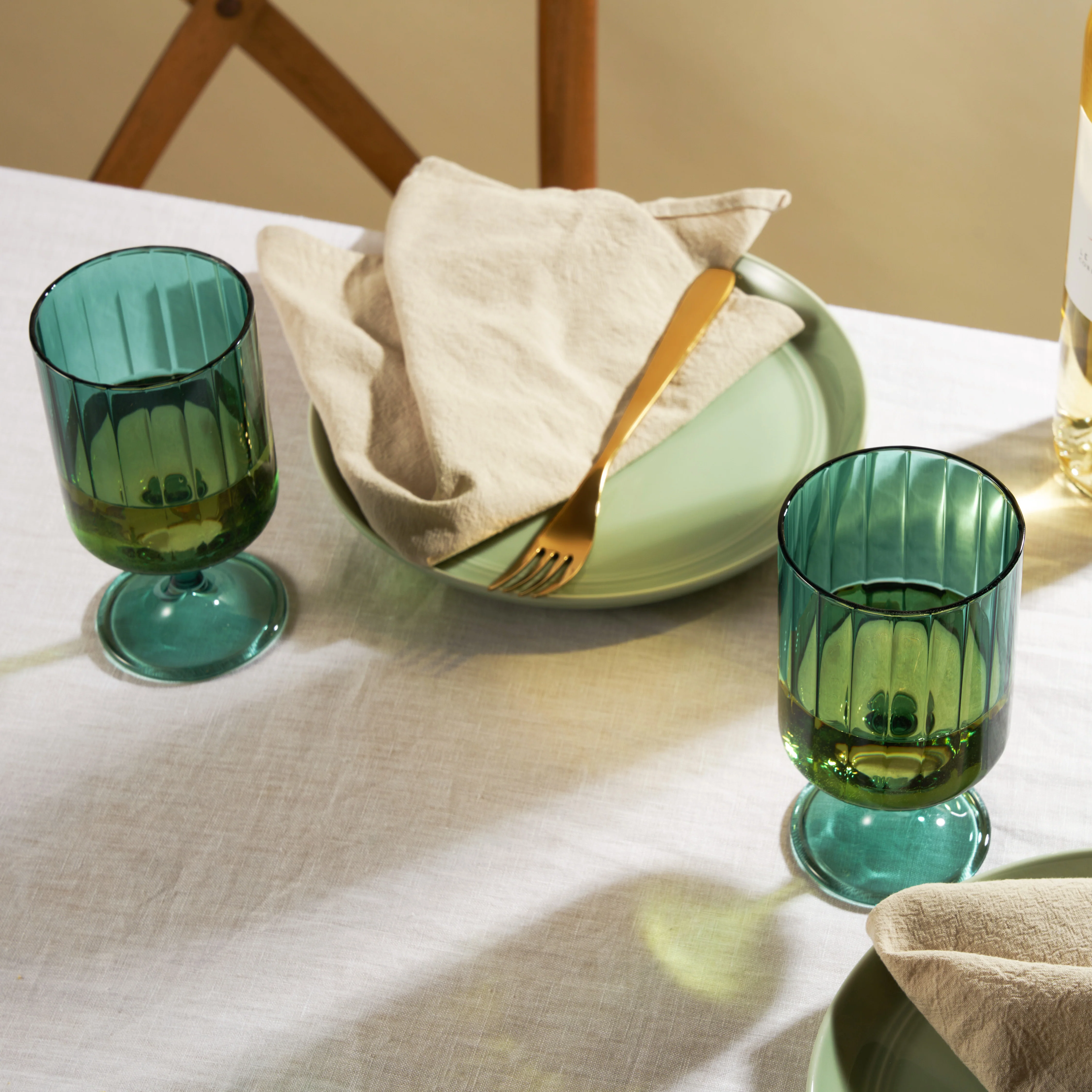 Malachite Stemmed Optic Tumblers, Set of 2 - Image 4