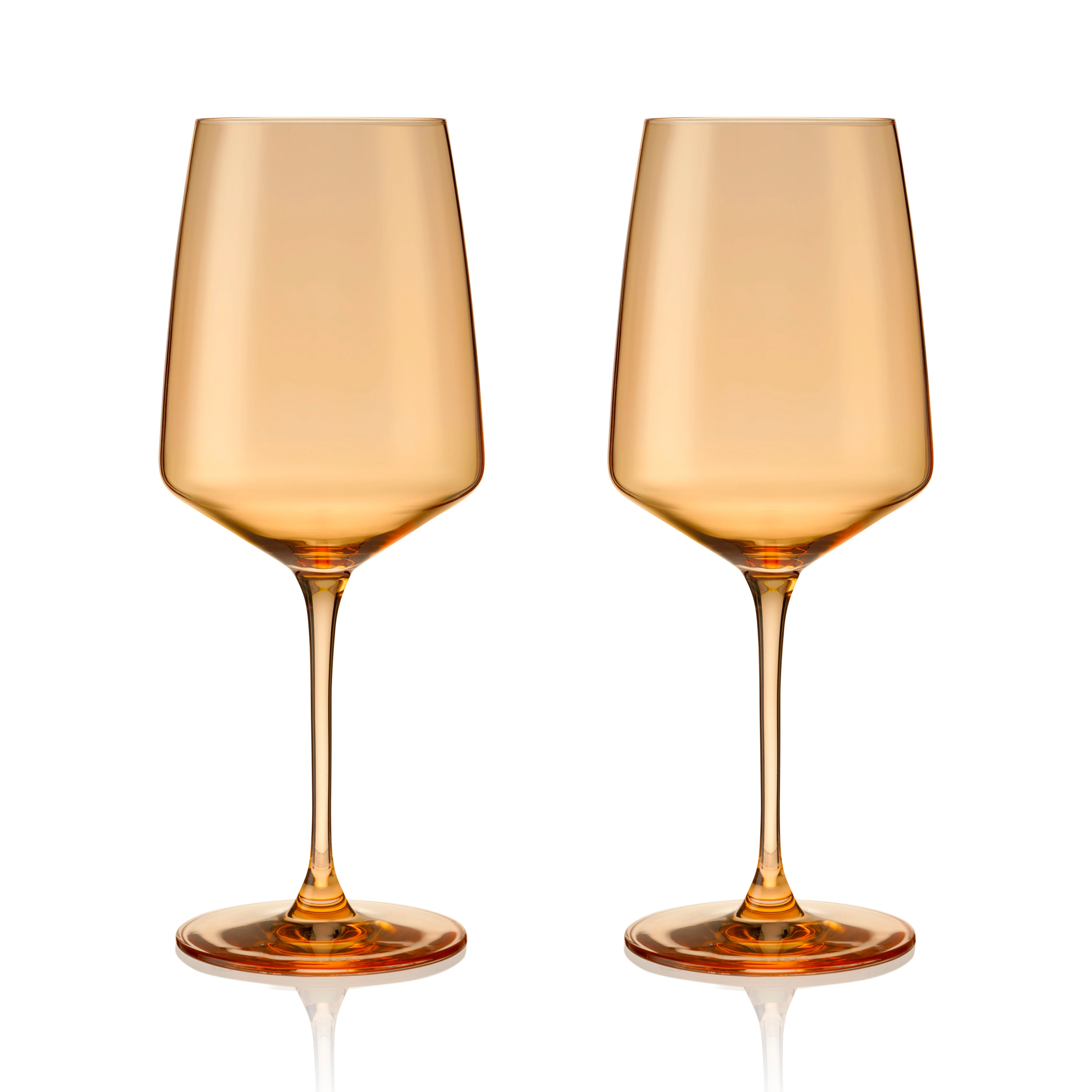 Reserve Nouveau Crystal Wine Glasses in Topaz, Set of 2 - Image 3