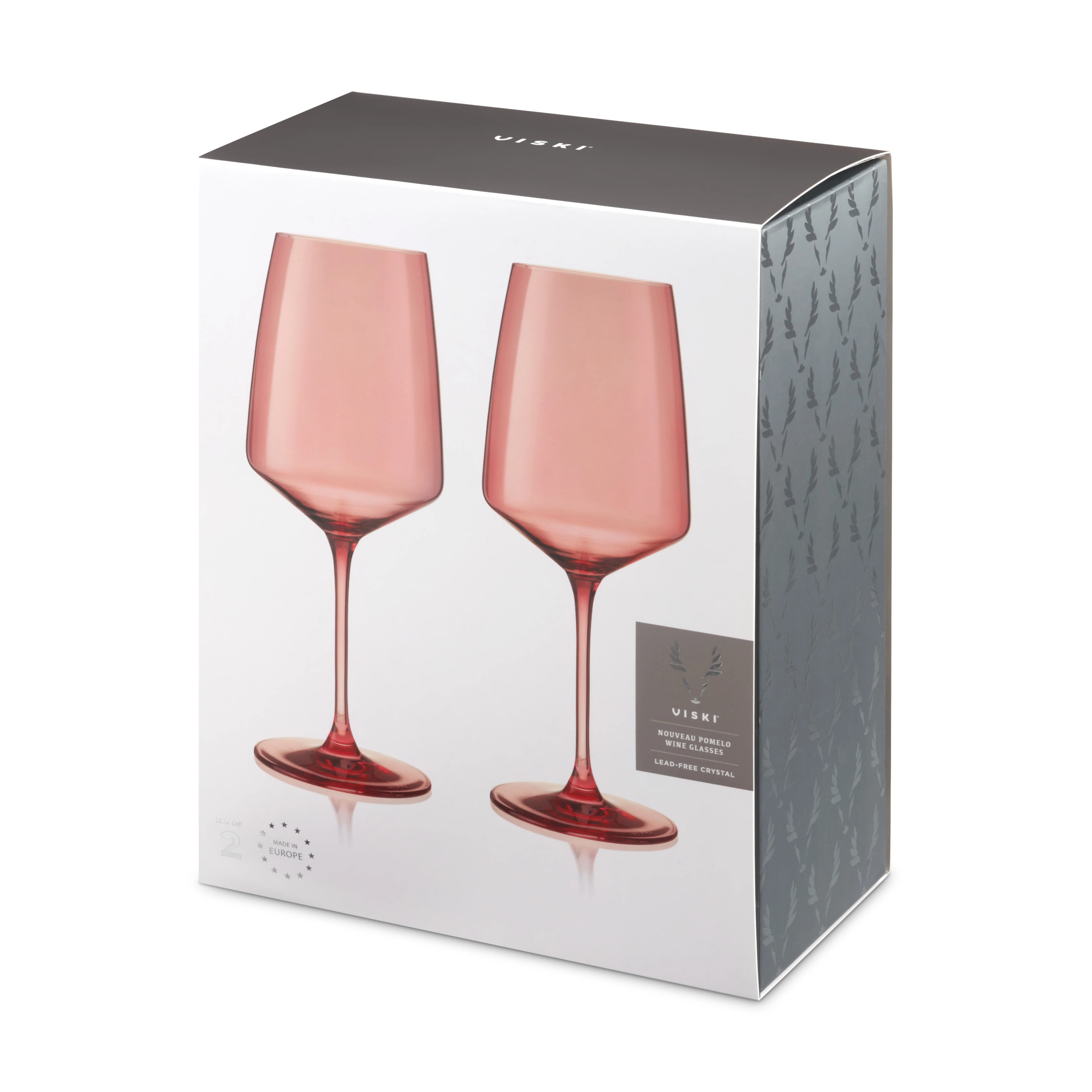 Reserve Nouveau Crystal Wine Glasses in Pomelo, Set of 2 - Image 2