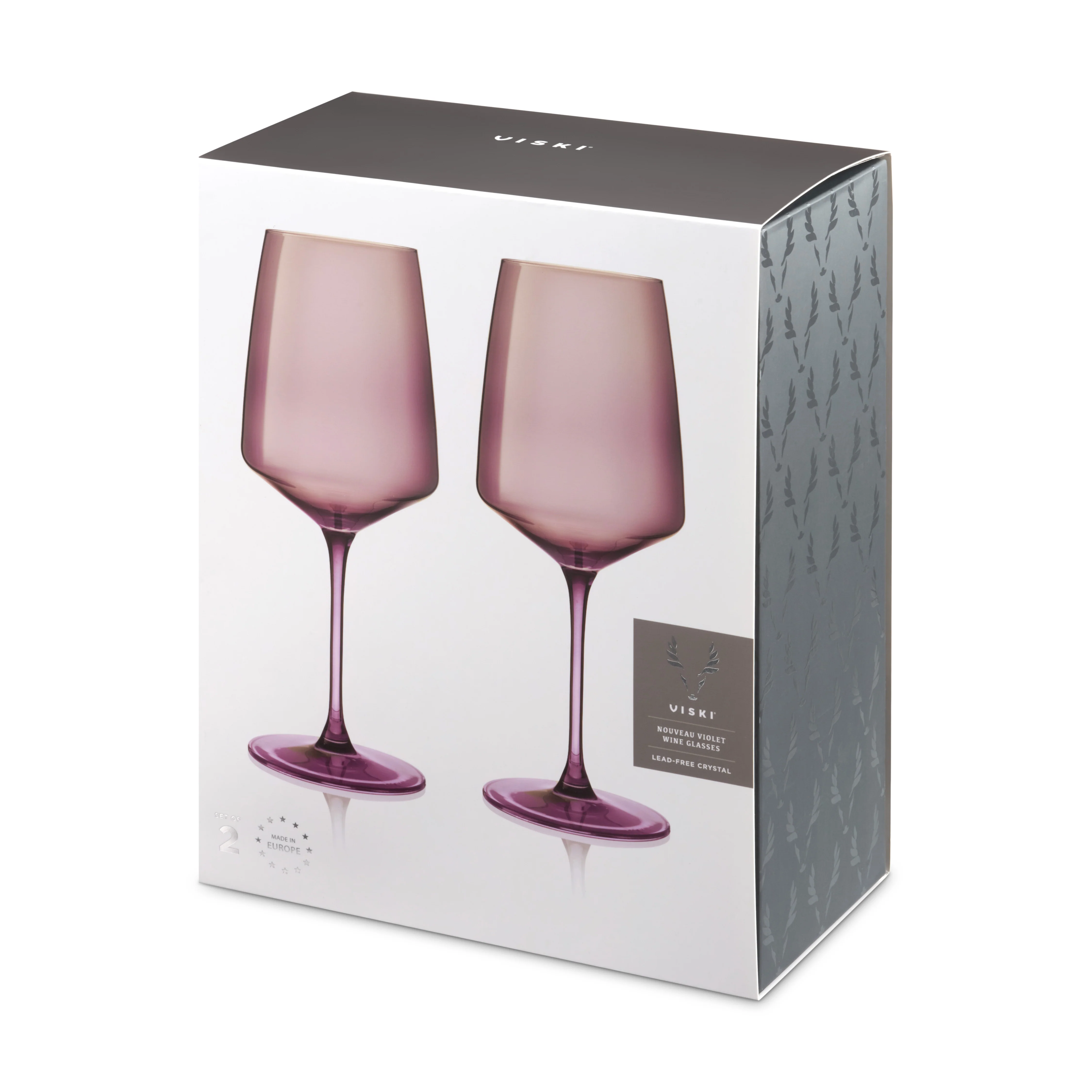 Reserve Nouveau Crystal Wine Glasses in Violet, Set of 2 - Image 2
