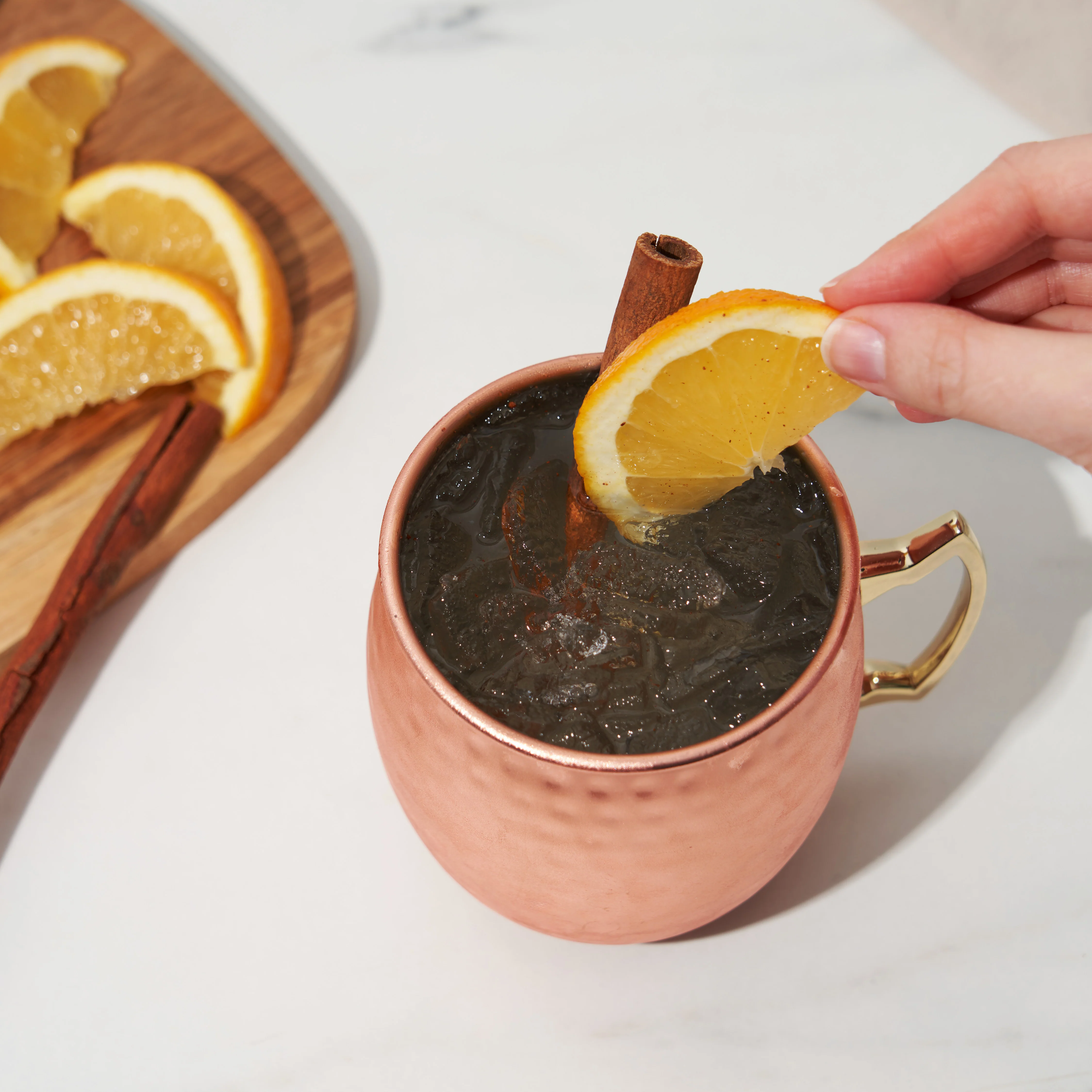Moscow Mule 16 oz Hammered Copper Plated Mug - Image 4