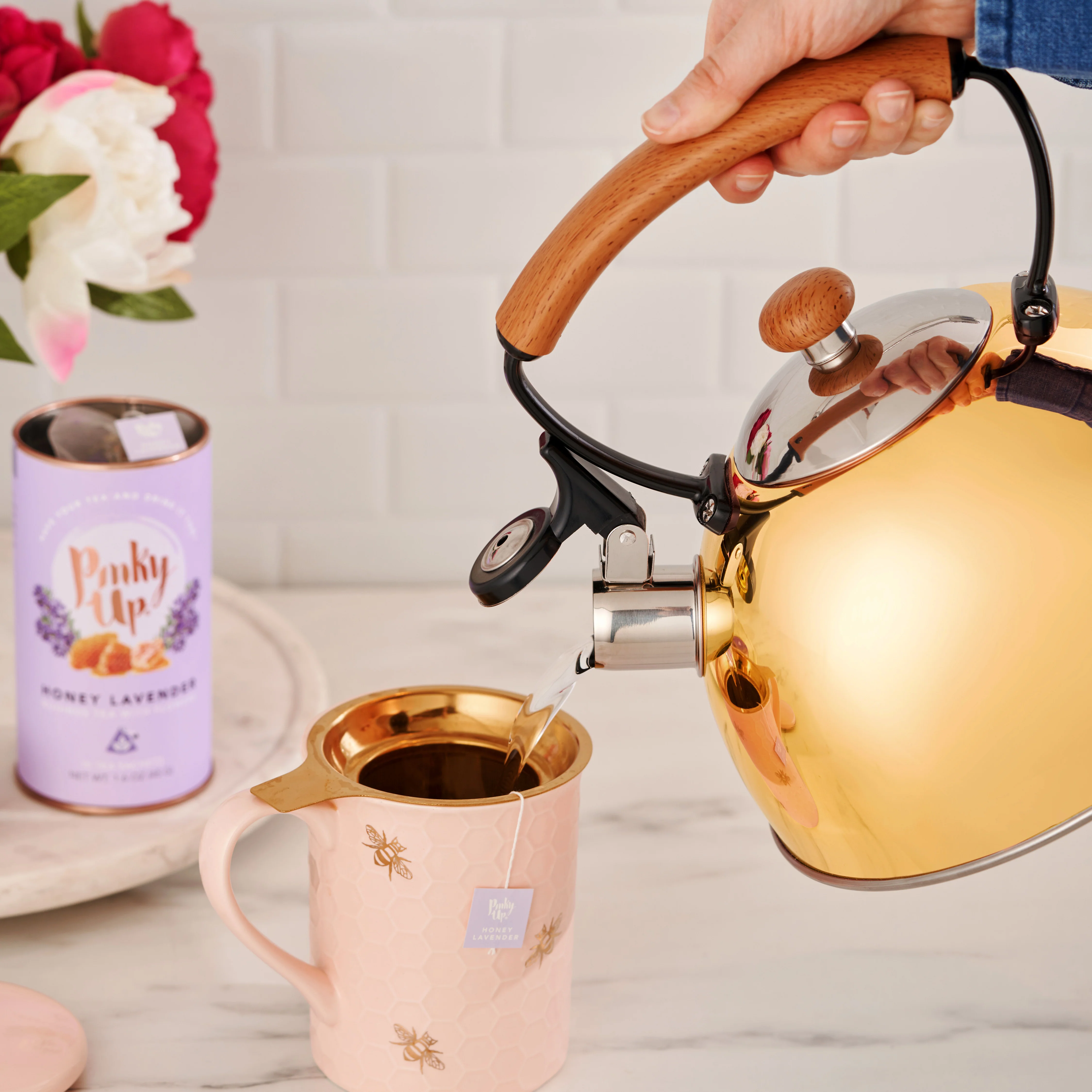 Hadley Tea Kettle in Gold - Image 3