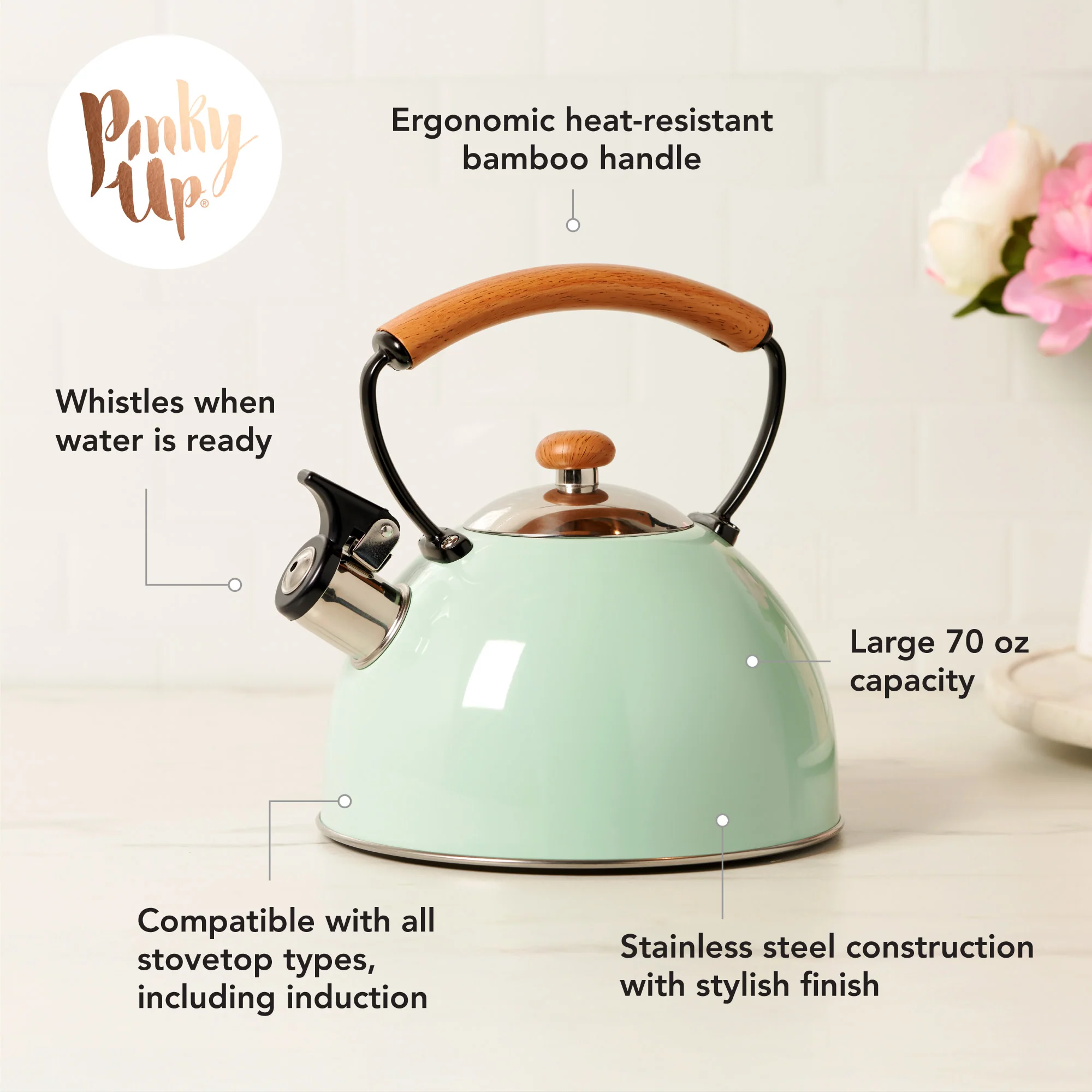 Hadley Tea Kettle in Pistachio - Image 4
