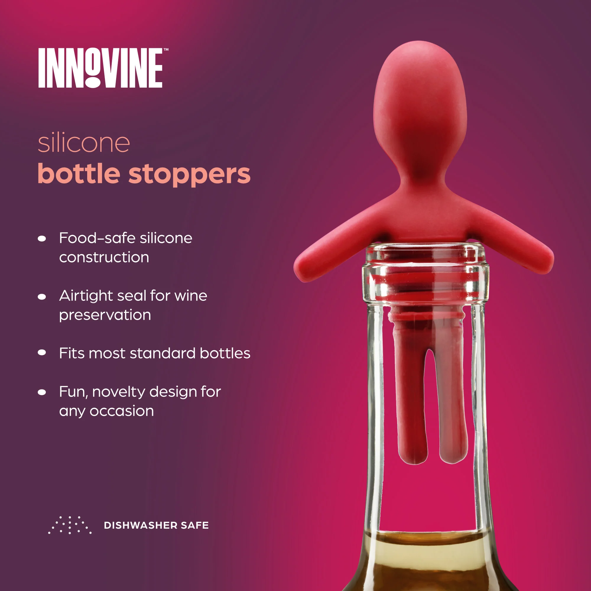 Silicone Bottle Stopper, Set of 2 - Image 4