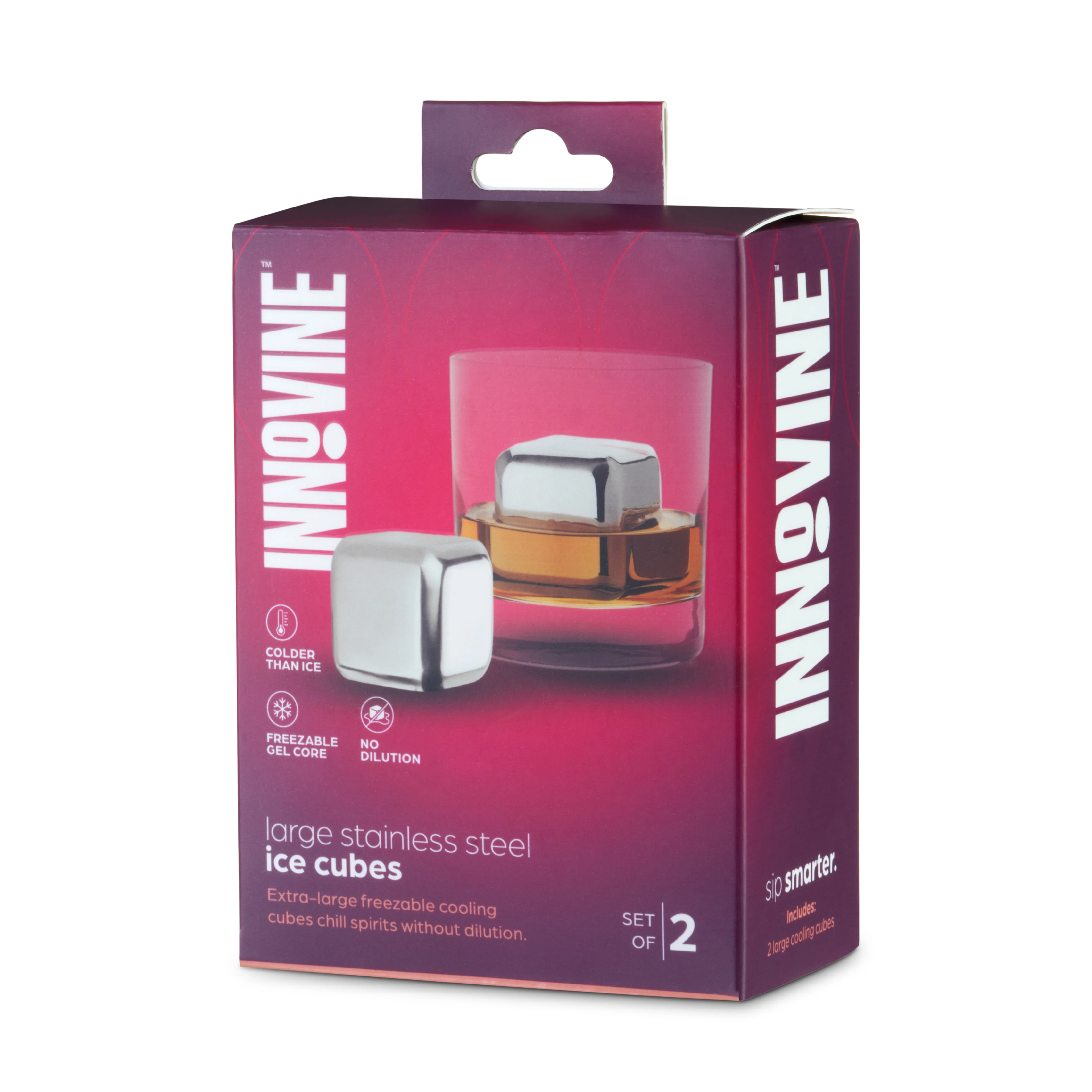 Large Stainless Steel Ice Cubes, Set of 2 - Image 2