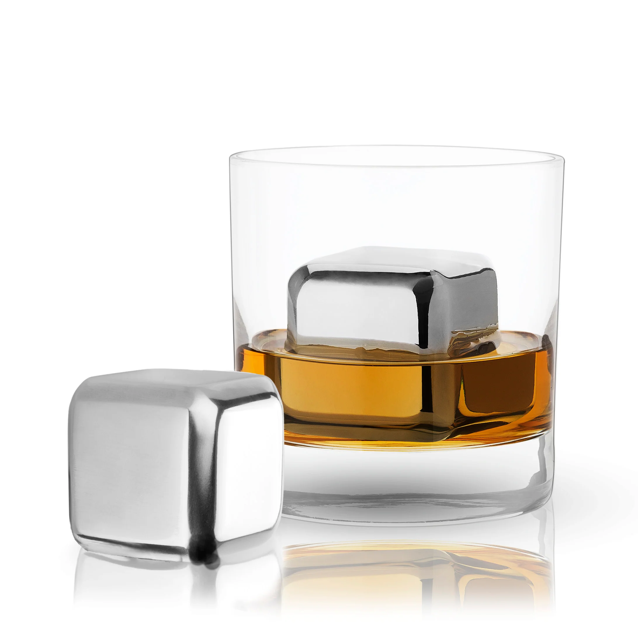 Large Stainless Steel Ice Cubes, Set of 2 - Image 3