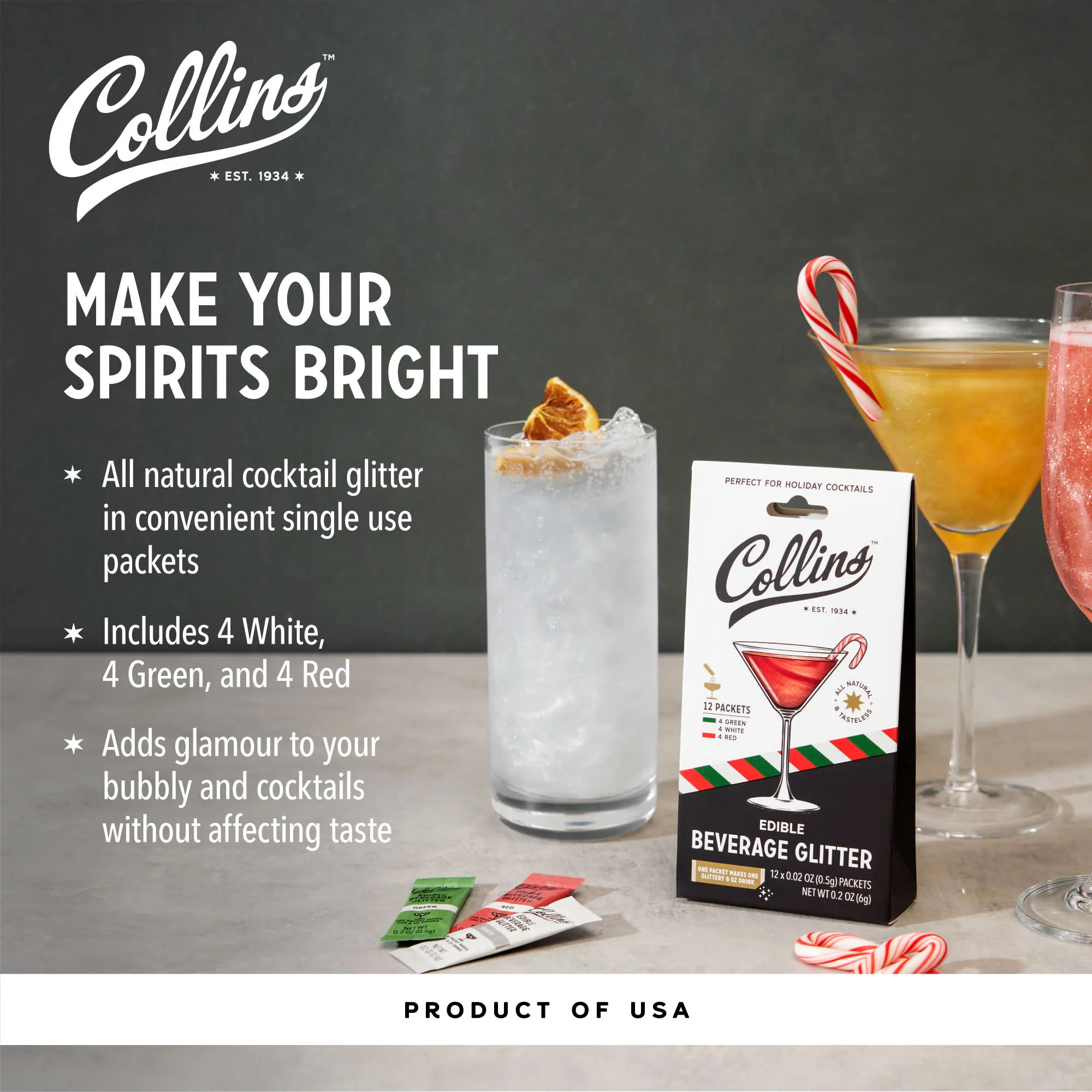 Cocktail Edible Glitter in Holiday Variety, 0.2 oz - Image 6
