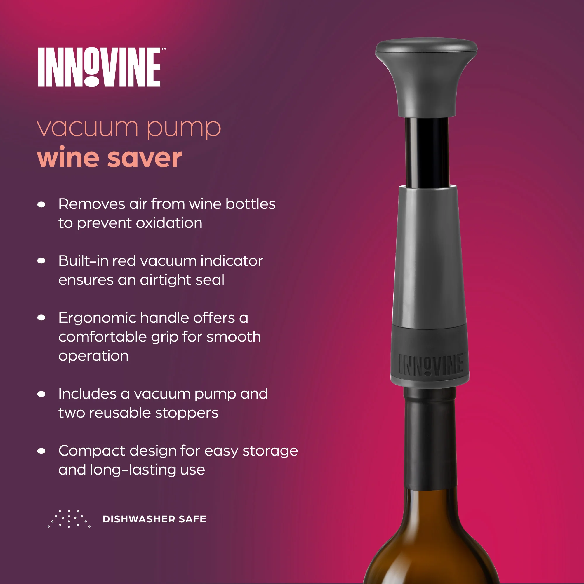 Vacuum Pump Wine Saver in Graphite - Image 4