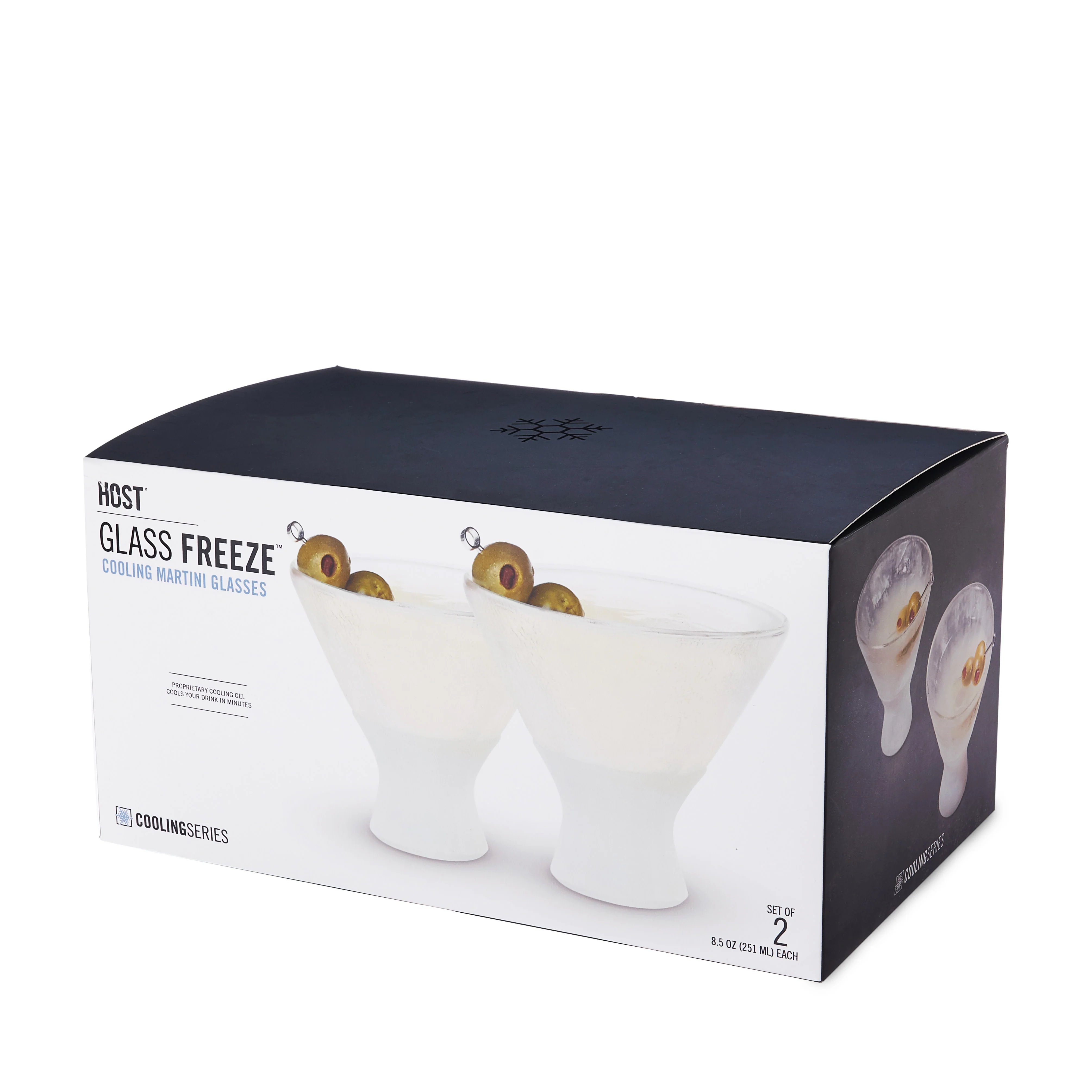 Glass FREEZE Martini Cooling Cup, Set of 2 - Image 2