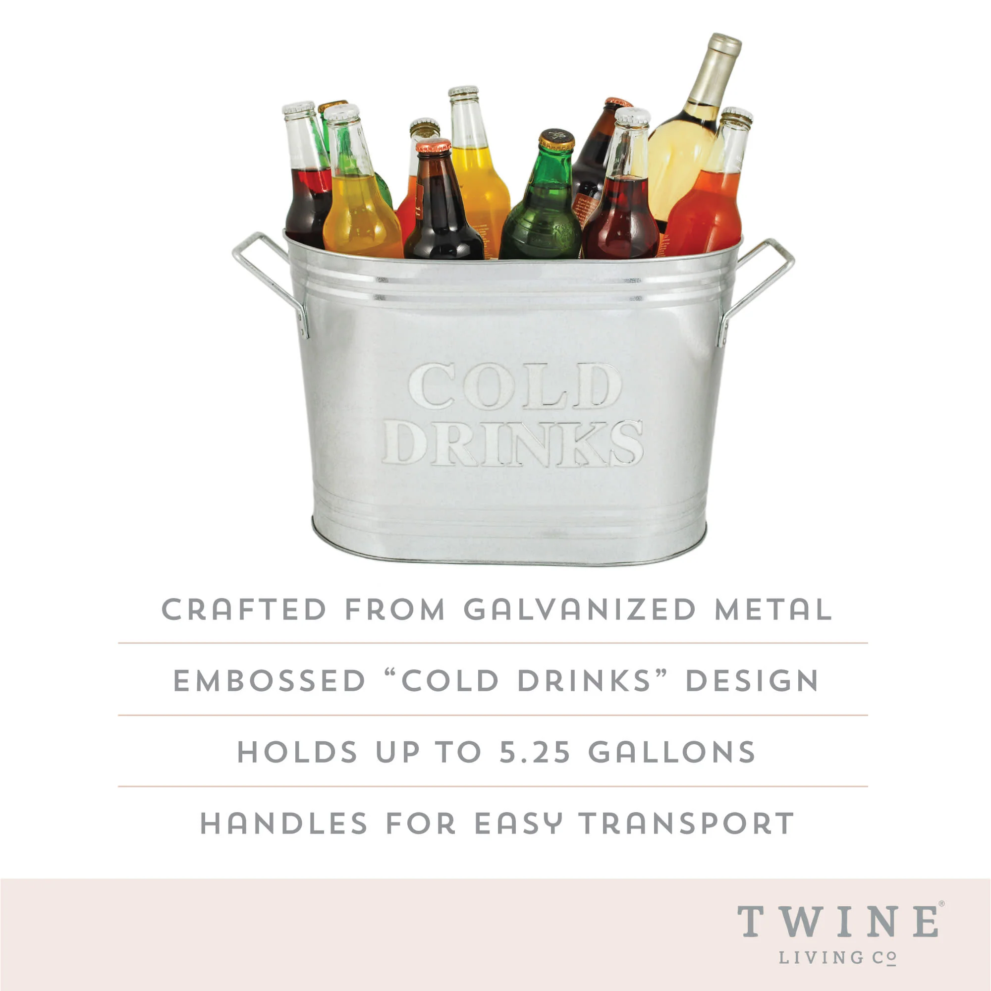 Cold Drinks Galvanized Metal Beverage Tub - Image 7