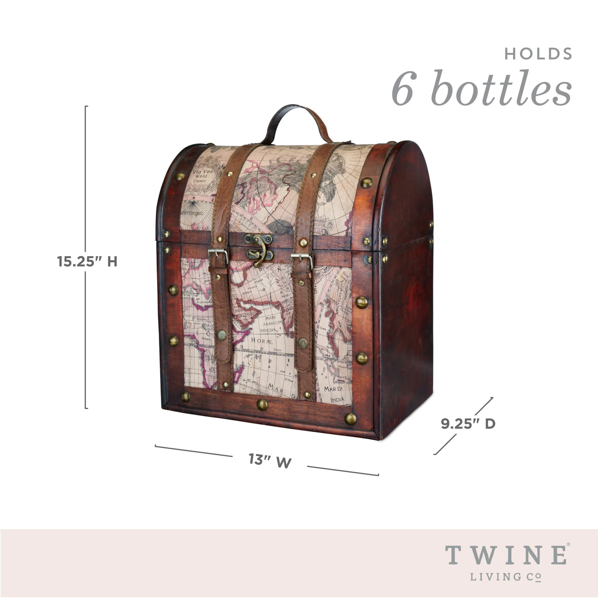 6-Bottle Old World Wooden Wine Box - Image 7