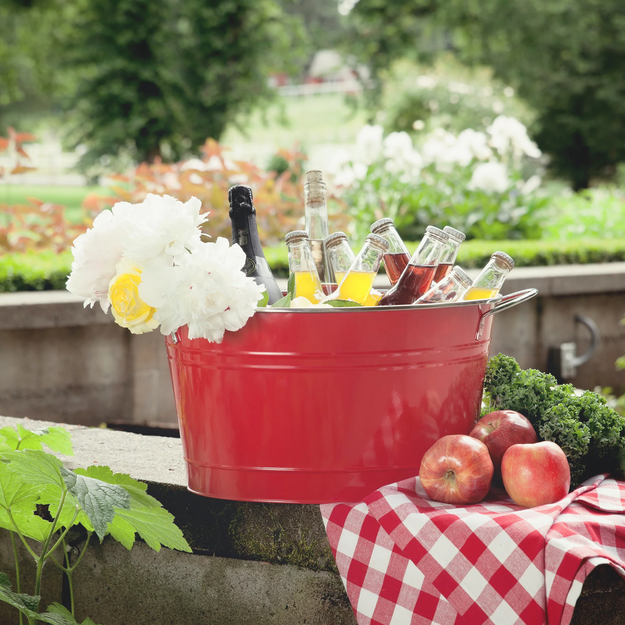 Big Red Galvanized Metal Beverage Tub - Image 5