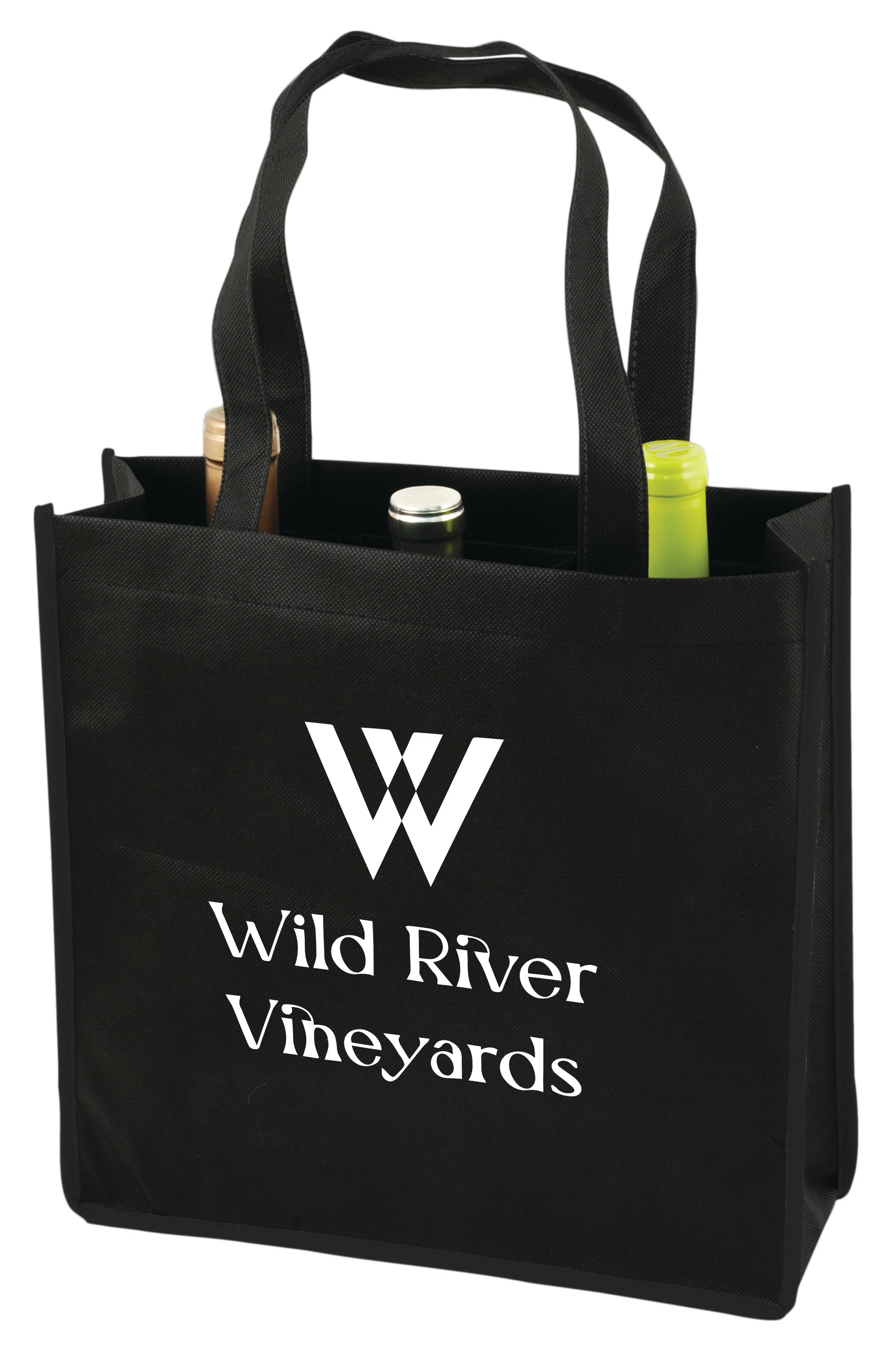 3-Bottle Non-Woven Tote in Black - Image 3